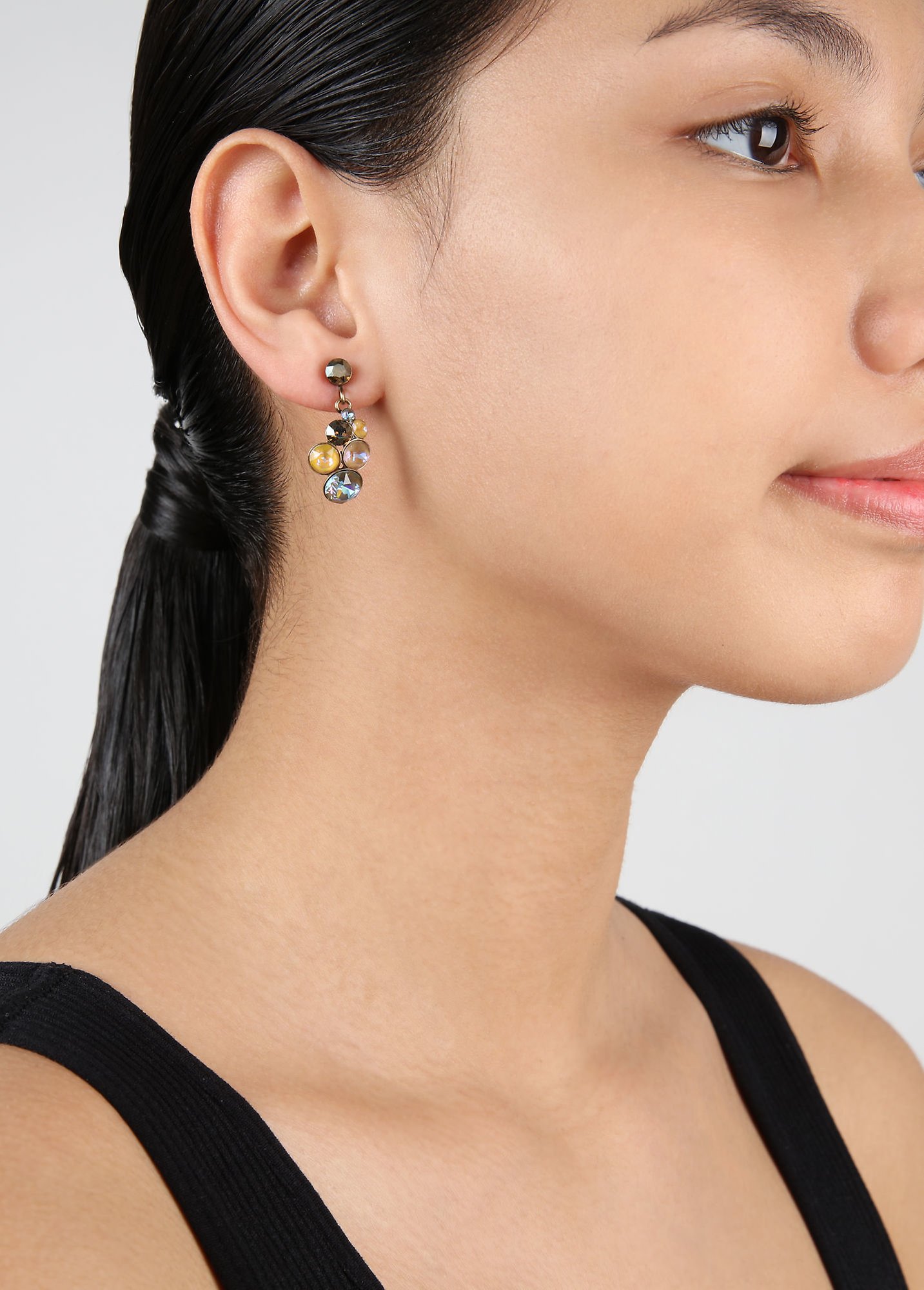 image pour Clou d'oreille pendant Petit Glamour Plage Mer Soleil blue/brown 