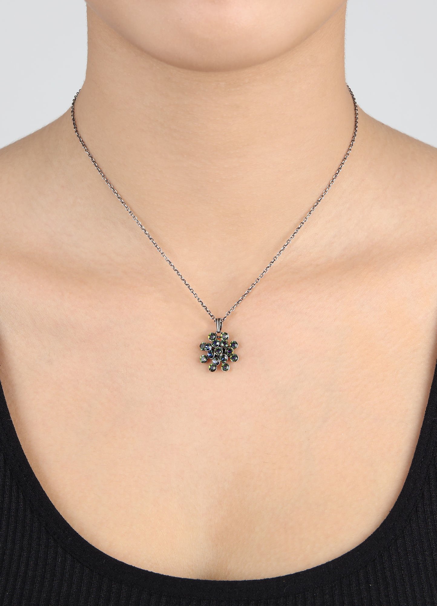 image for Necklace Pendant Magic Fireball Evening Sky green/lila mini