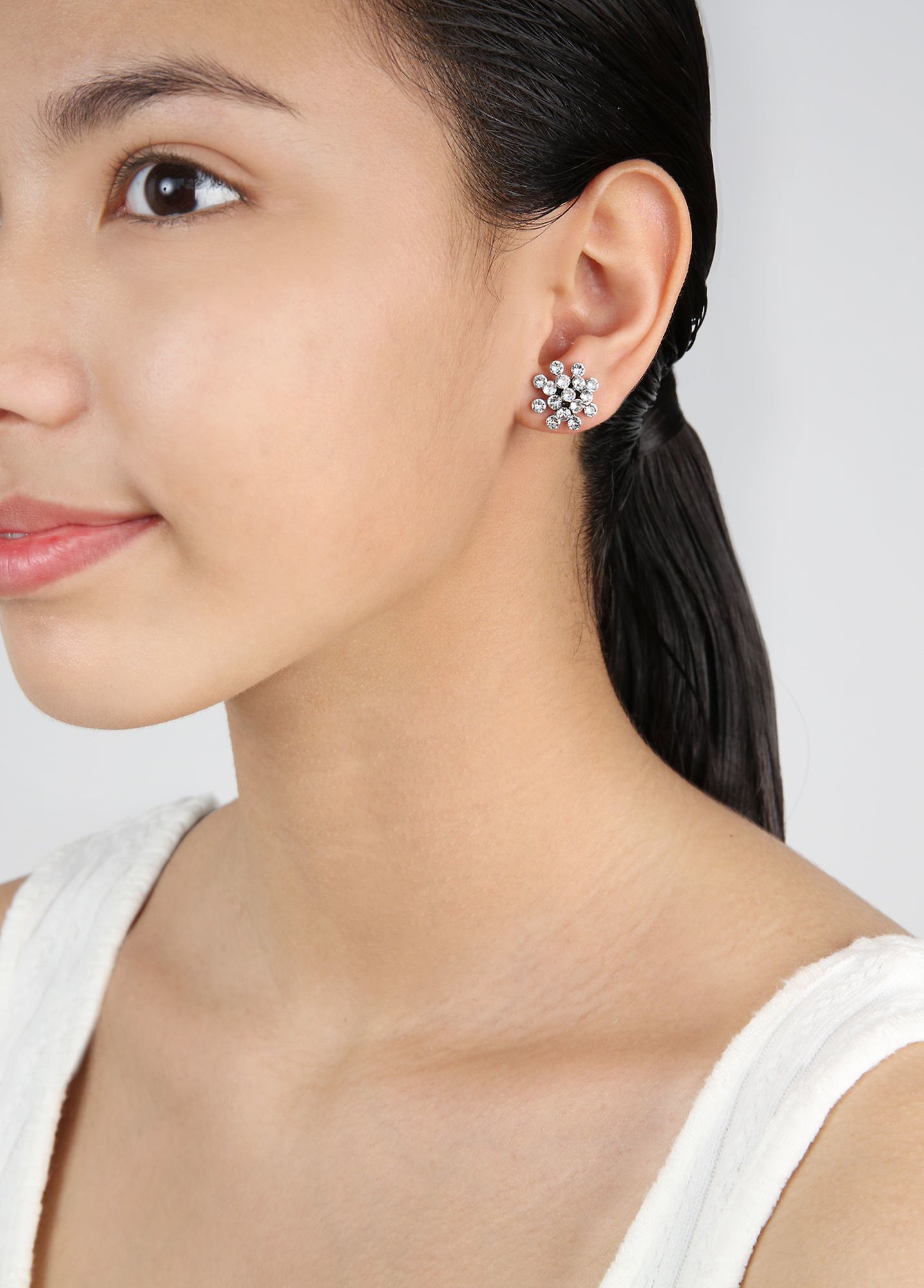 image pour Clou d'oreille Magic Fireball Blanc crystal mini