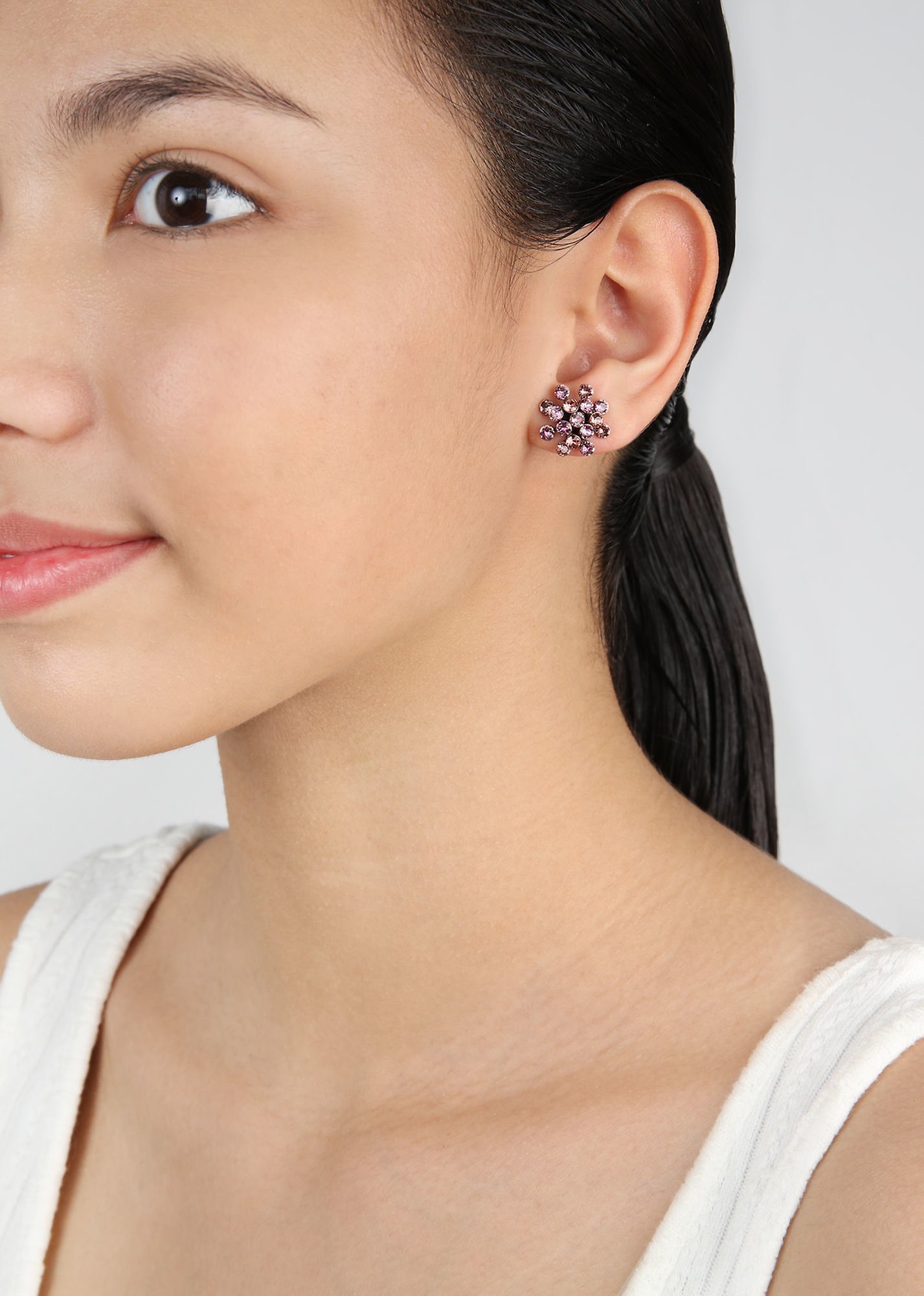 image for Earring Stud Magic Fireball Deep Rose Pink mini