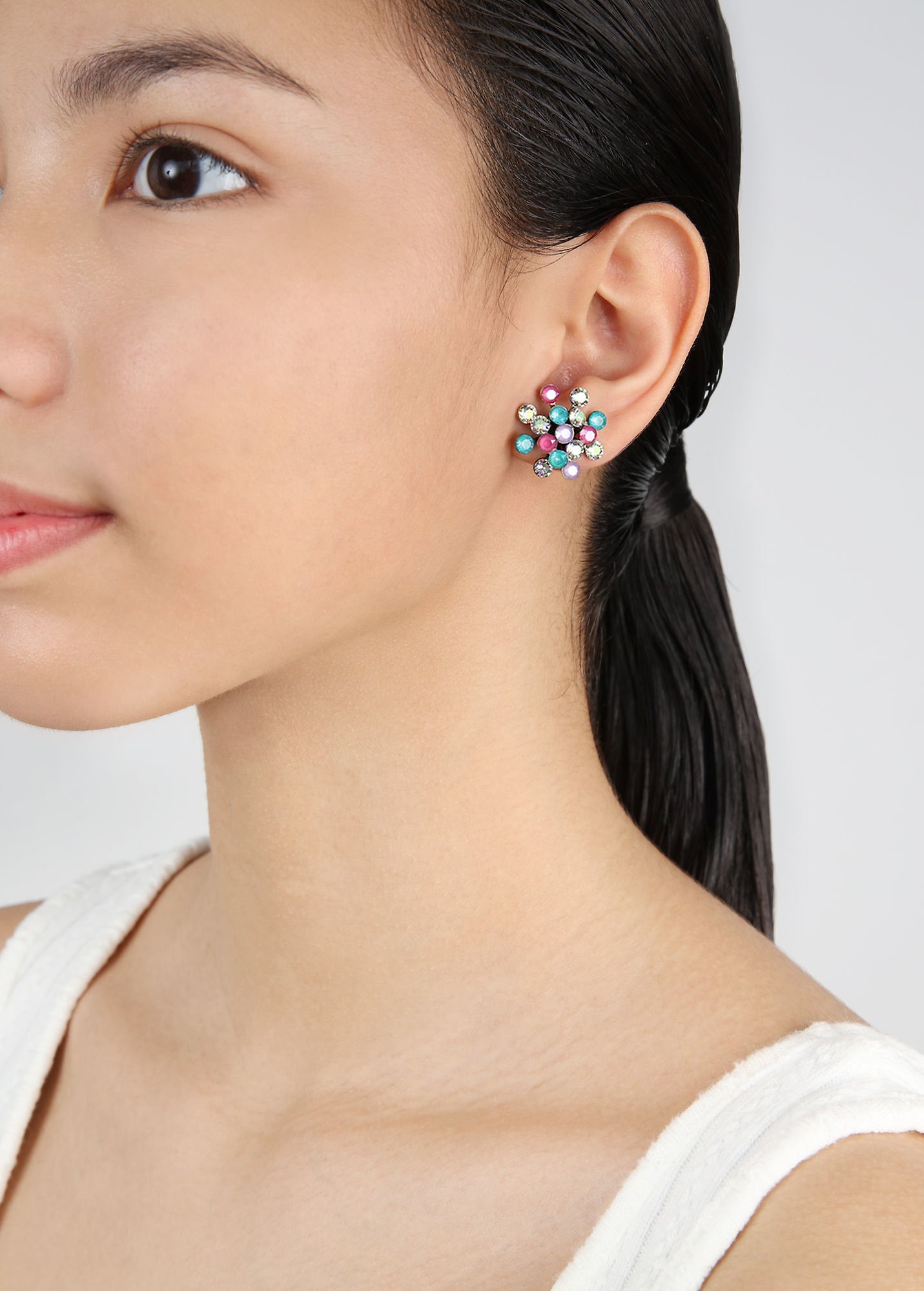 image for Earring Stud Magic Fireball Unicorn Multi Classic Size (21mm Ø)