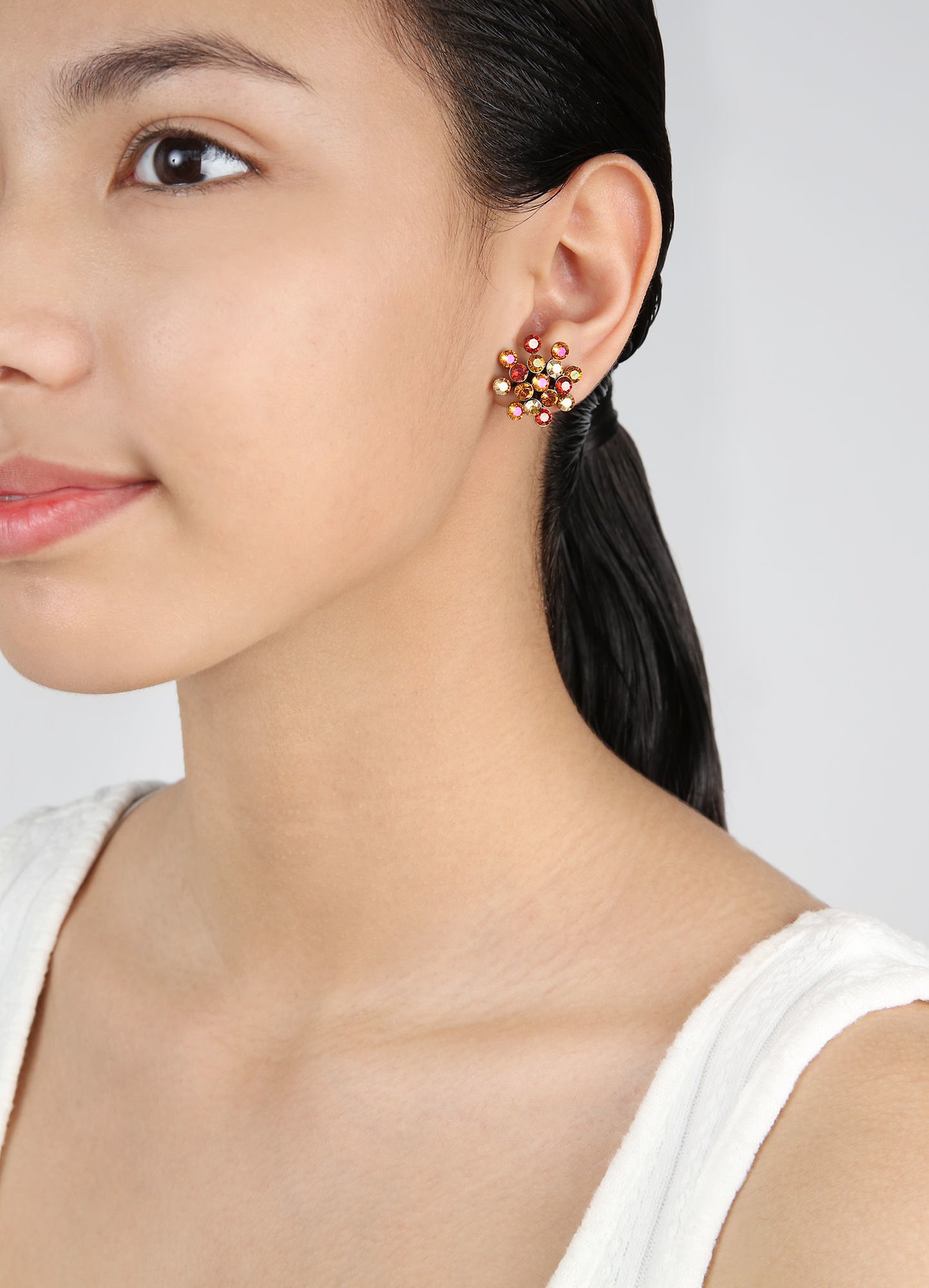 image pour Clou d'oreille Magic Fireball Amour Ambre Reddish Brown Classic Size (21mm Ø)