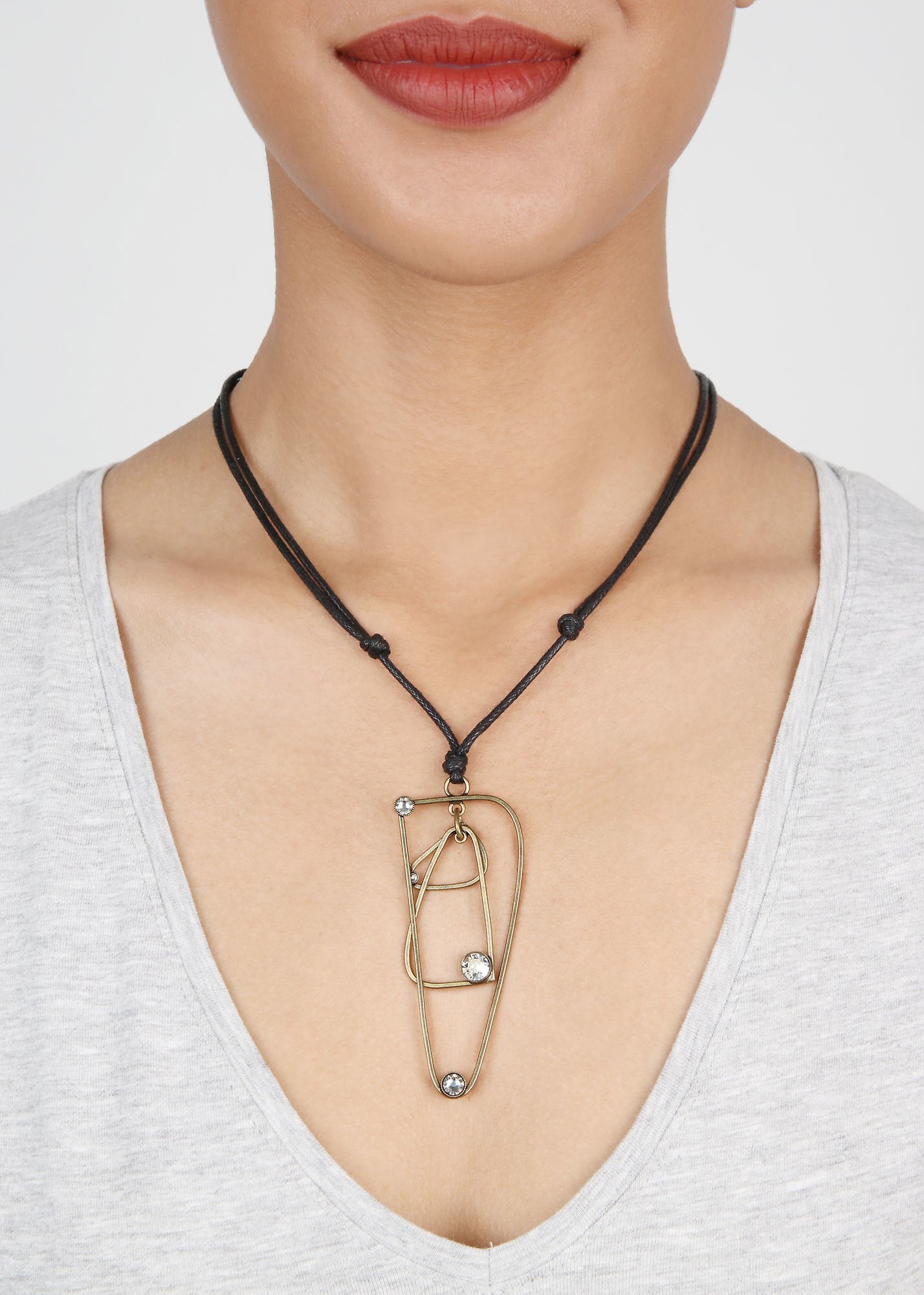 image for Necklace Knot Wireworks Crystal Shine white 