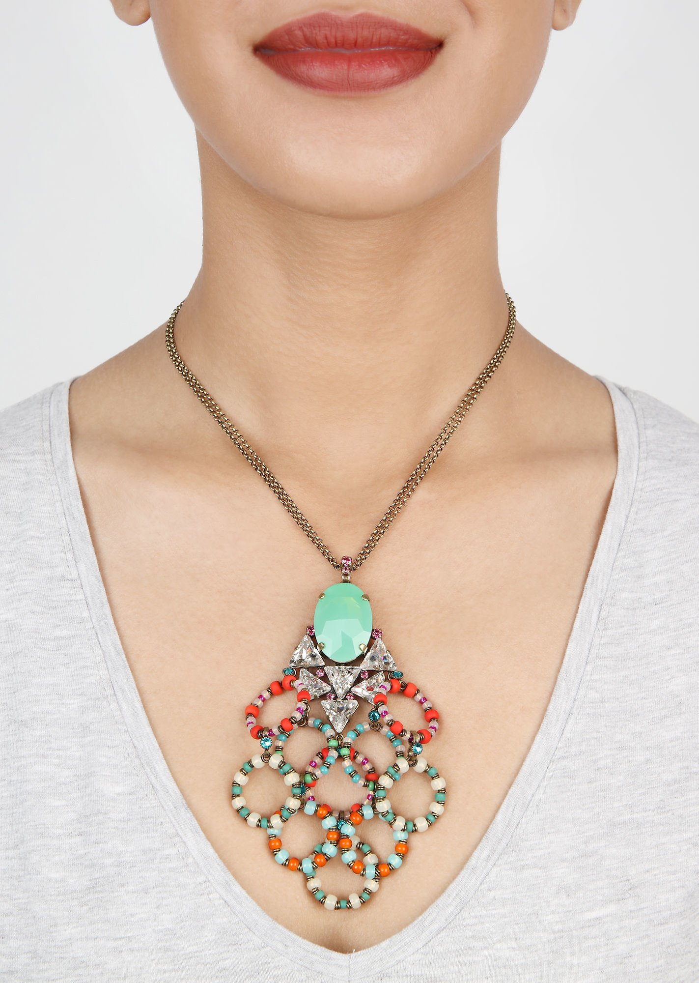 image for Necklace pendant Hippie Woodstock multi 
