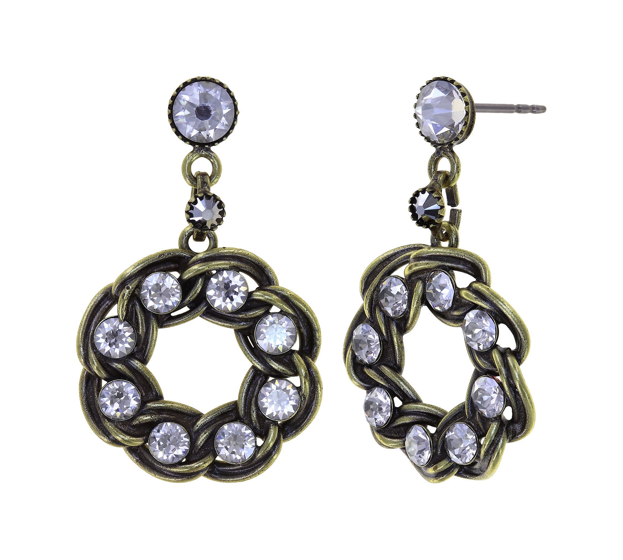 image pour Clou d'oreille pendant Chanelion Rocks Liquid Gold grey 