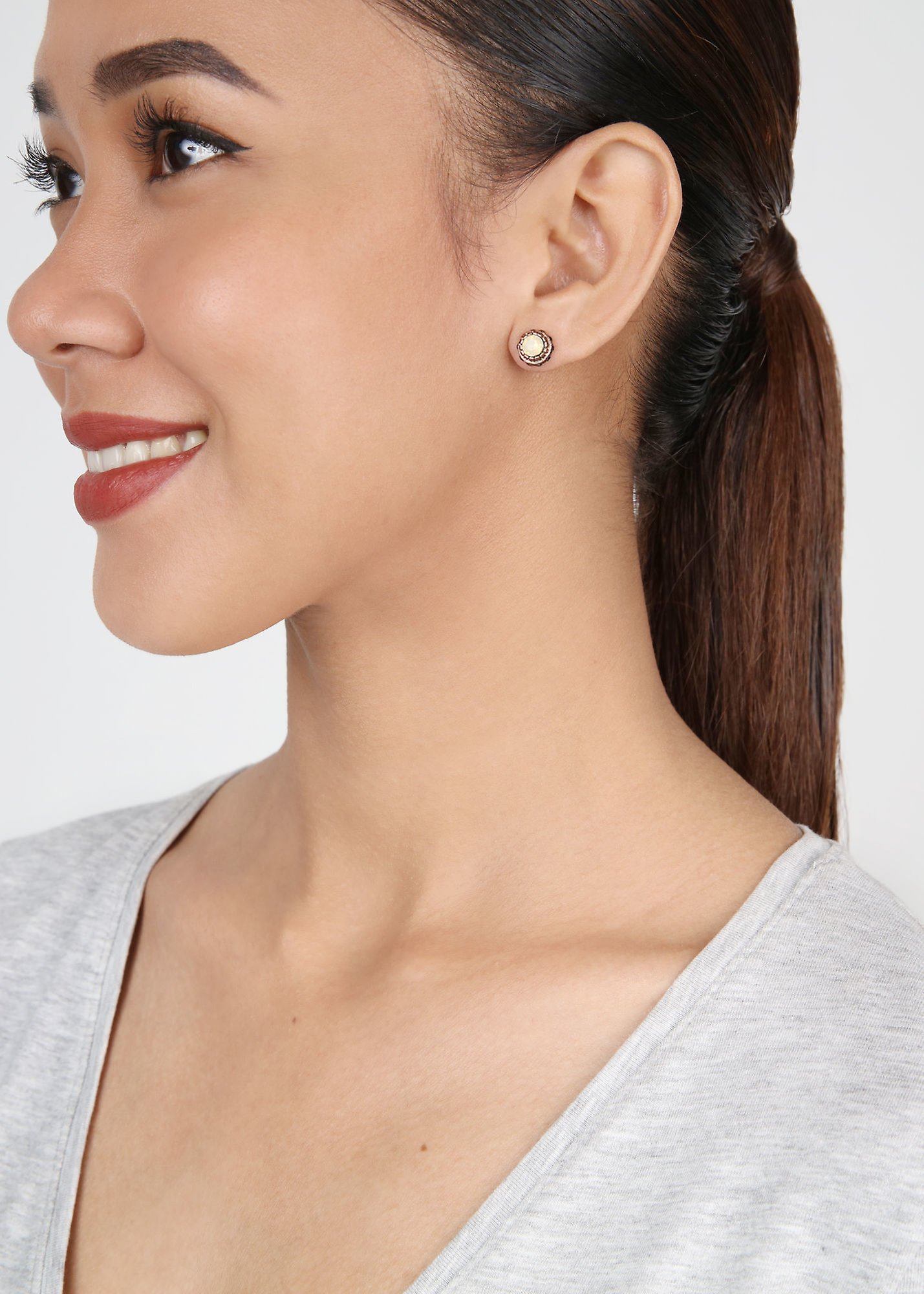 Bild für Ohrstecker African Glam Schwarz / Grau  