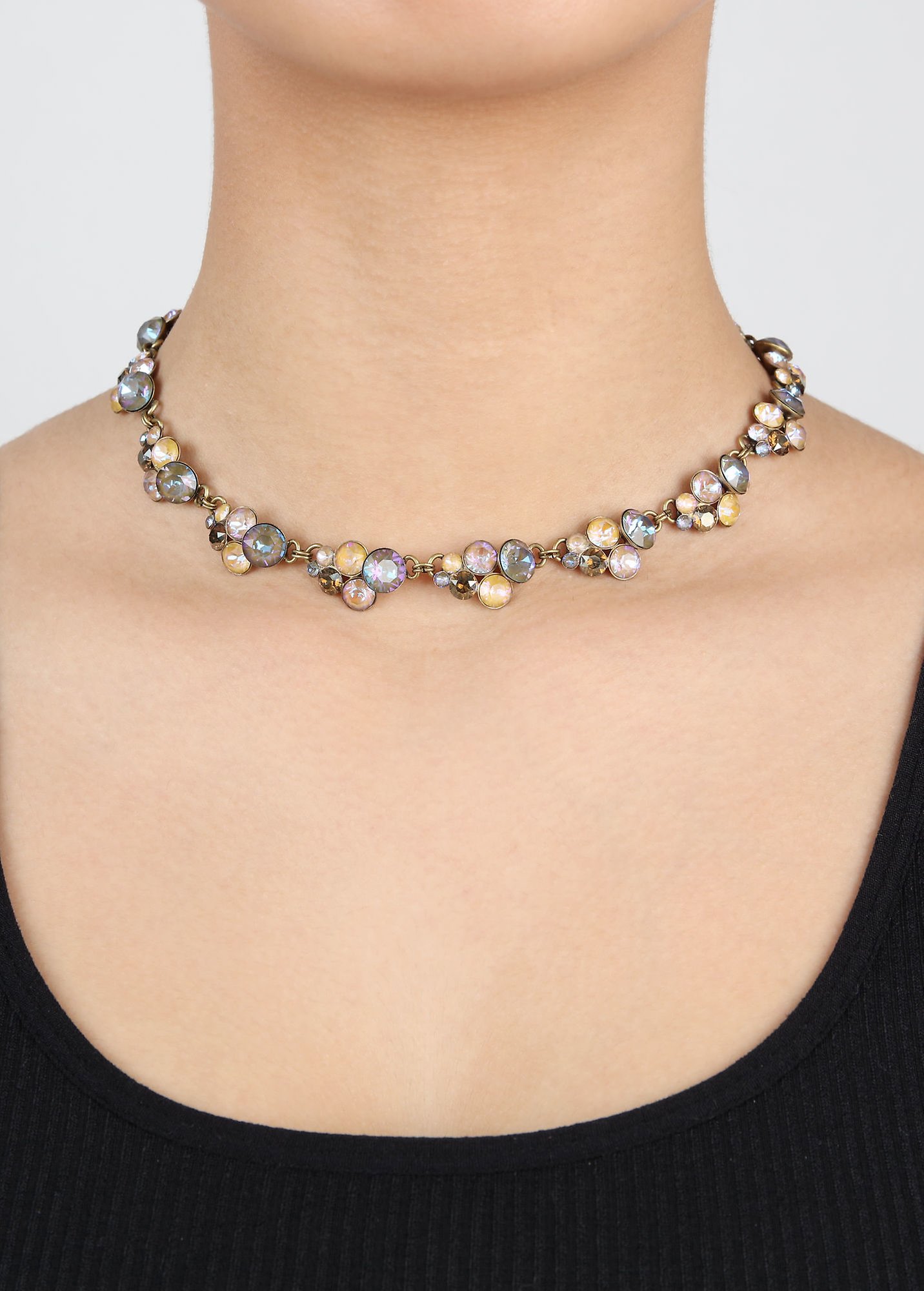 image for Necklace Collier Petit Glamour Beach Sea Sun blue/brown 