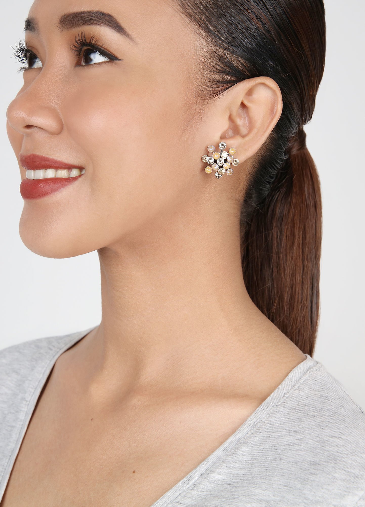 image for Earring Stud Magic Fireball Jelly Royal Beige Classic Size (21mm Ø)