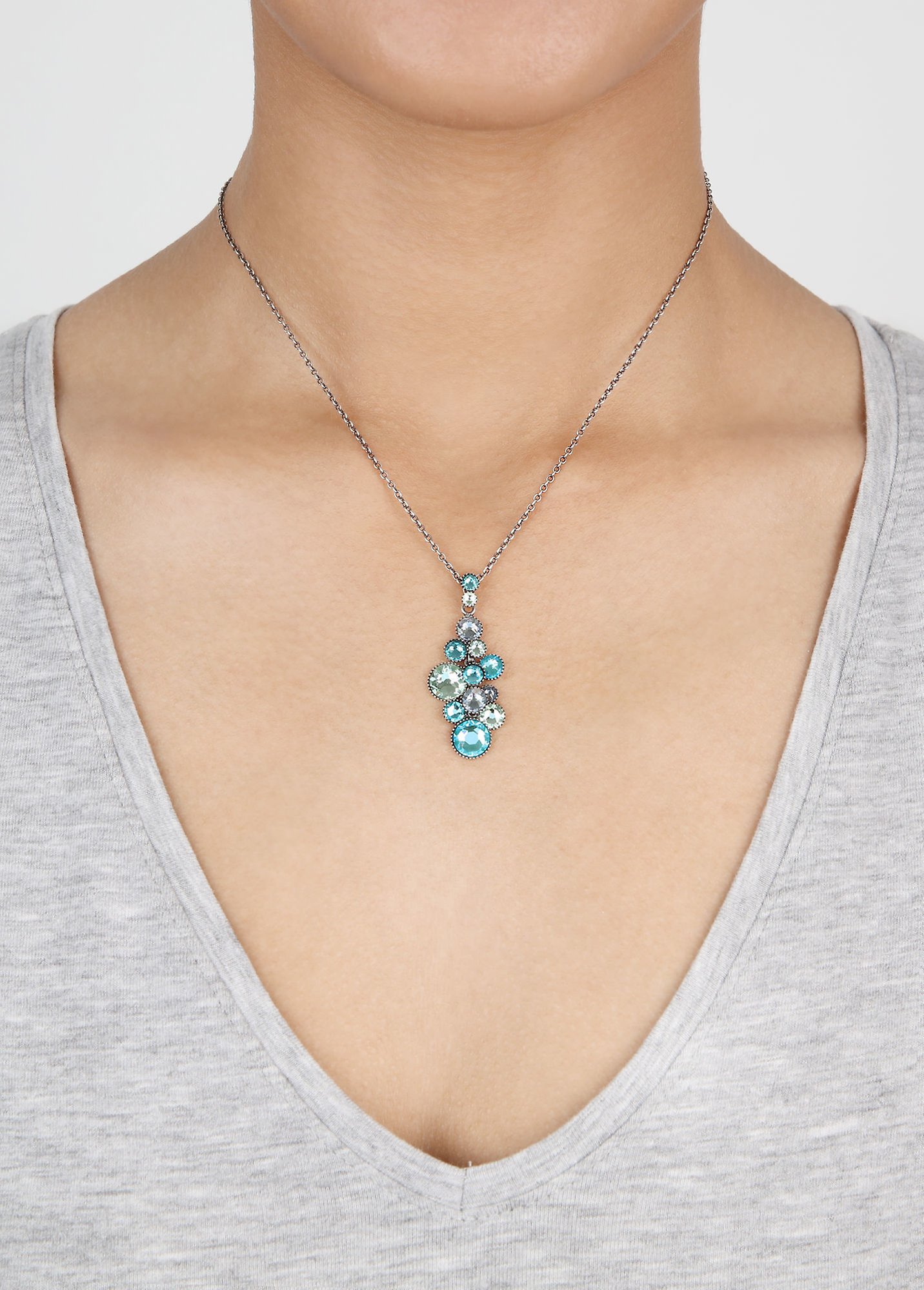 image for Necklace pendant Water Cascade Minty Fresh blue/green 