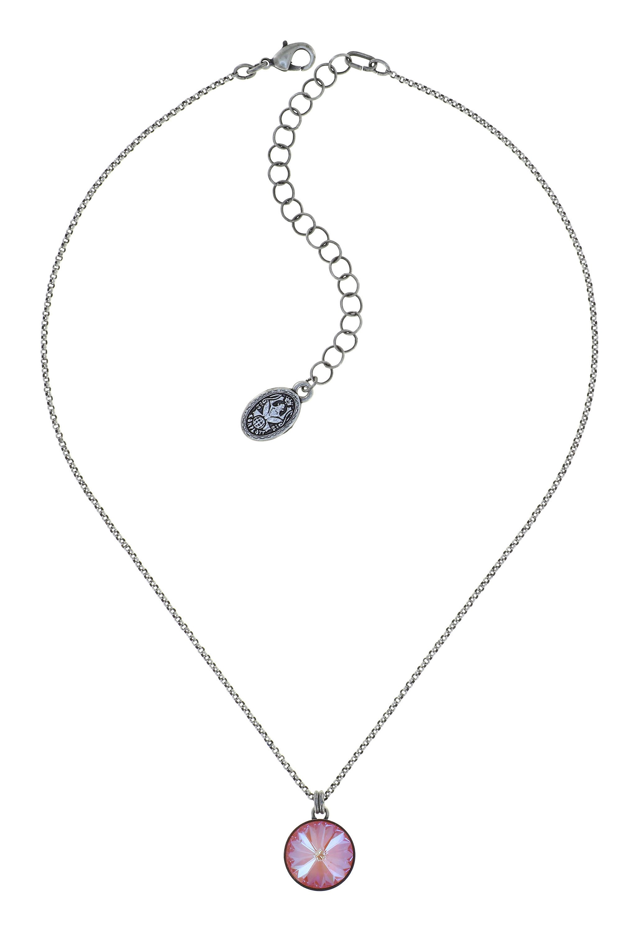 image pour Collier pendant Rivoli Orange crystal orange glow delite 14mm