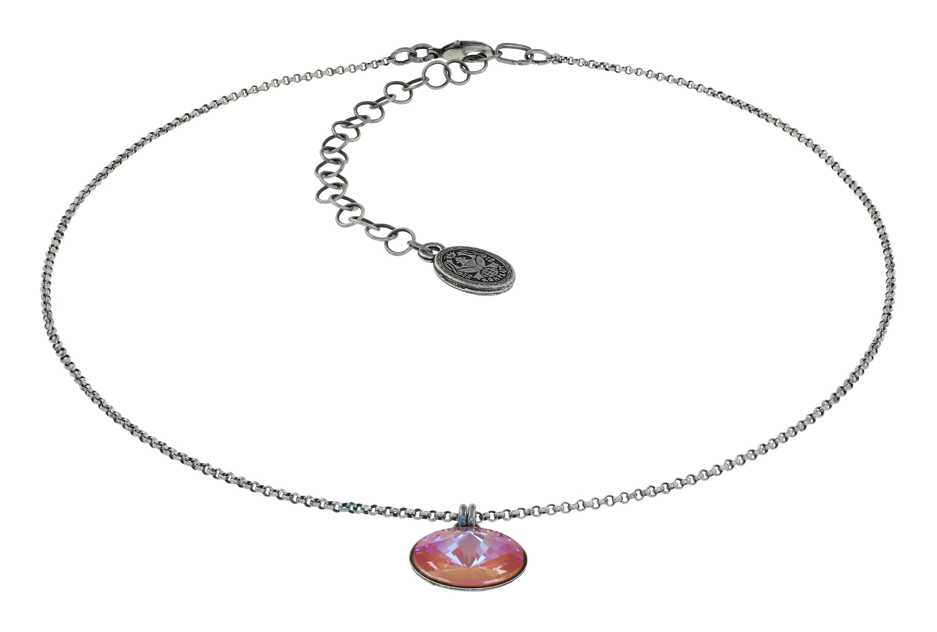 image for Necklace Pendant Rivoli Orange crystal orange glow delite 14mm