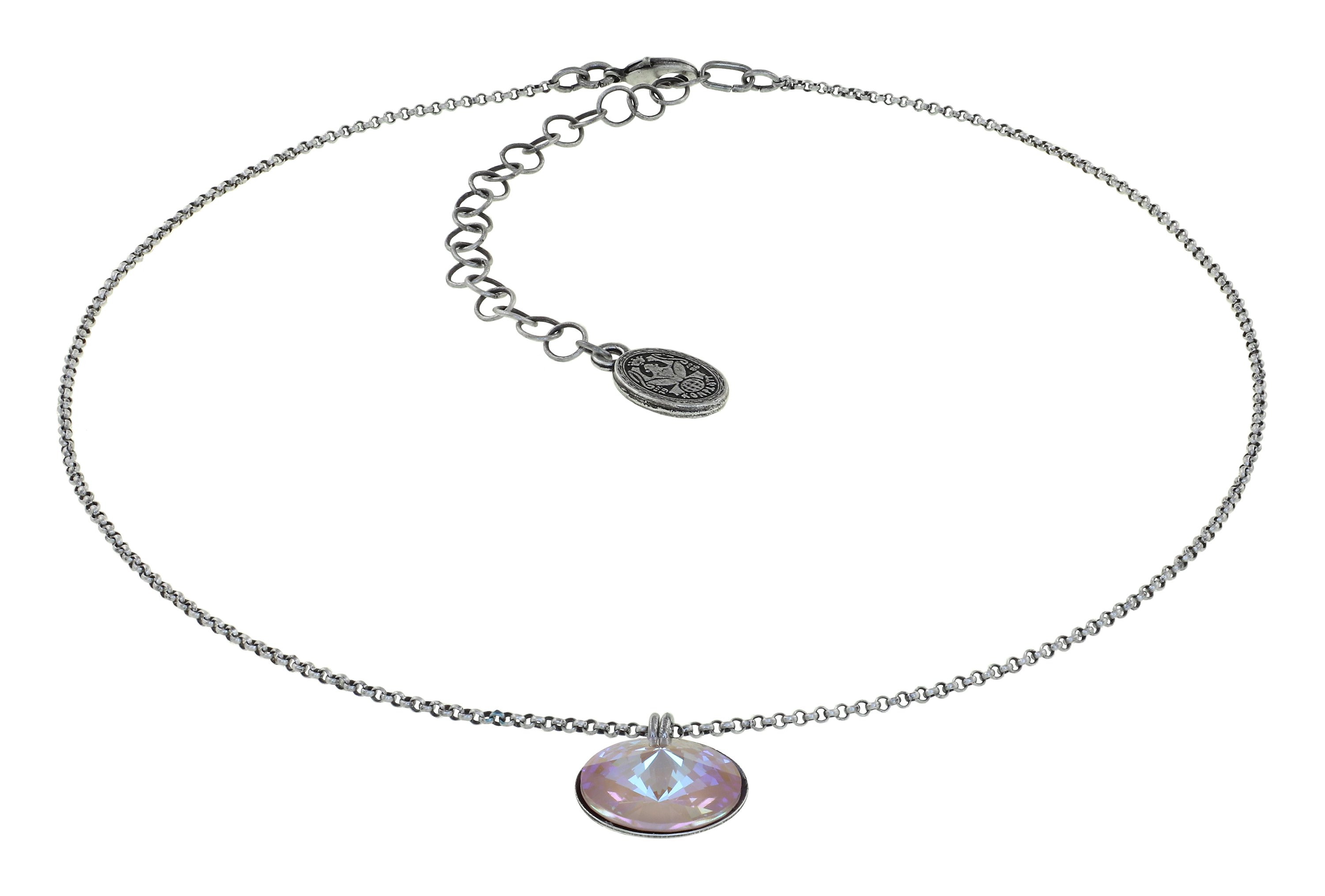 image for Necklace Pendant Rivoli Pink / Lila crystal dusty pink delite 14mm