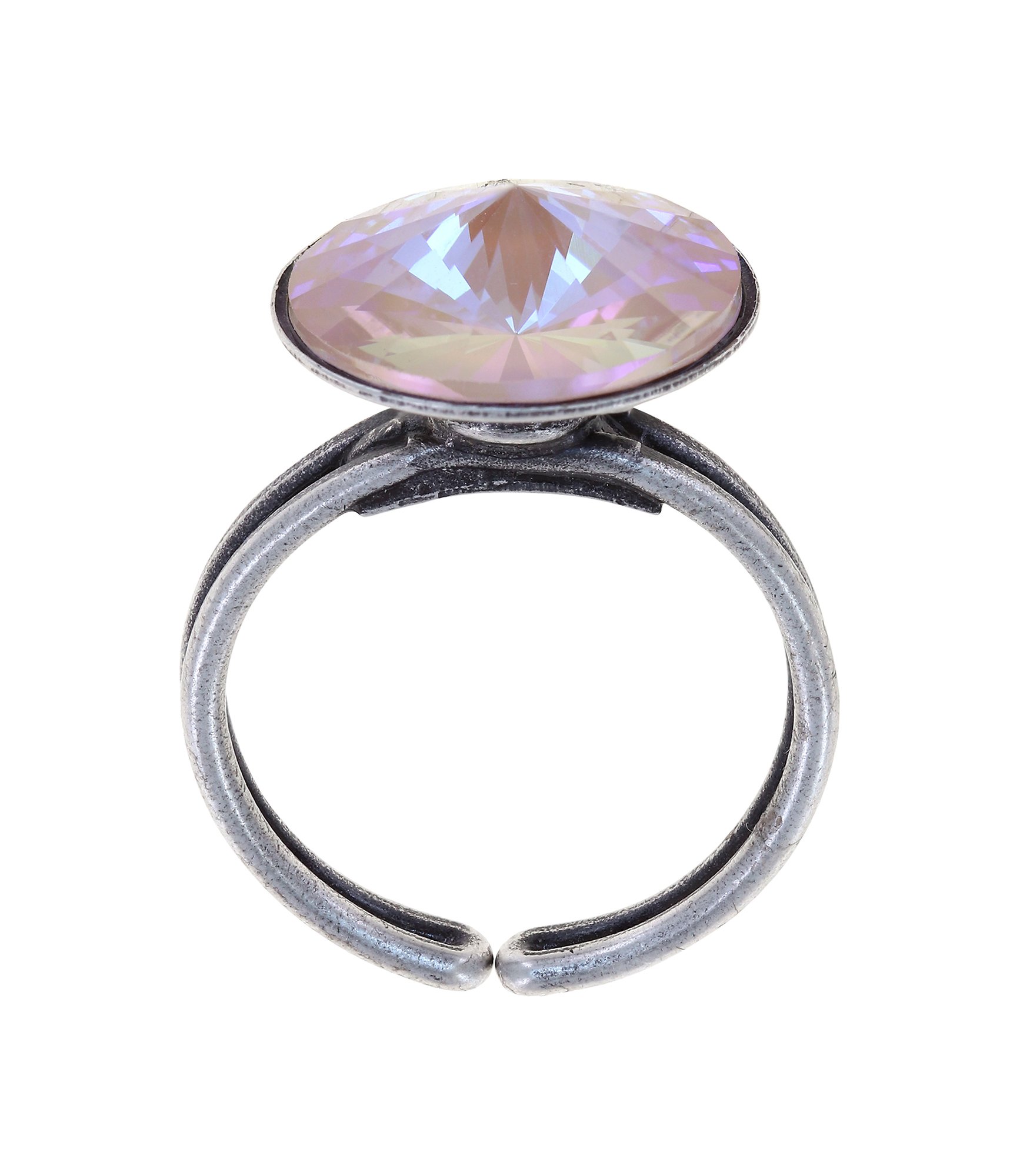 image pour Anneau Rivoli Rose / Lila crystal dusty pink delite 14mm