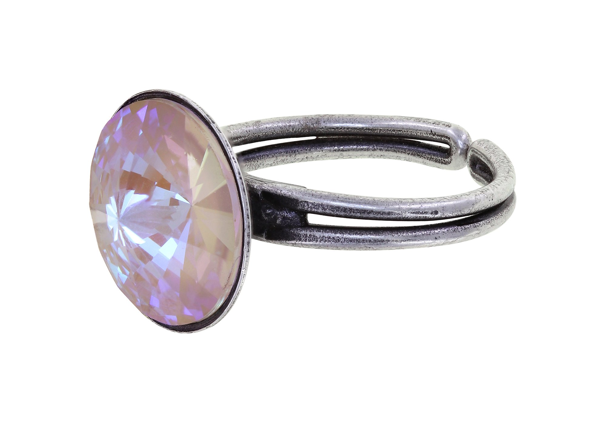 image pour Anneau Rivoli Rose / Lila crystal dusty pink delite 14mm