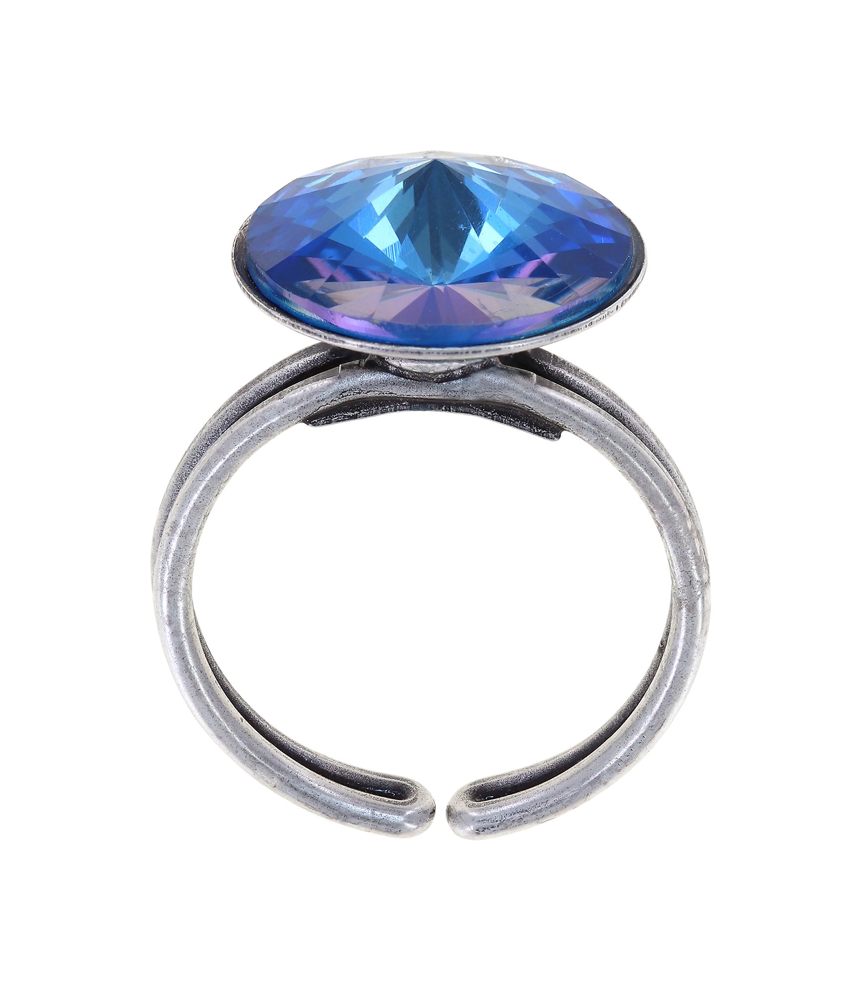 image pour Anneau Rivoli Bleu Foncé crystal royal blue delite 14mm
