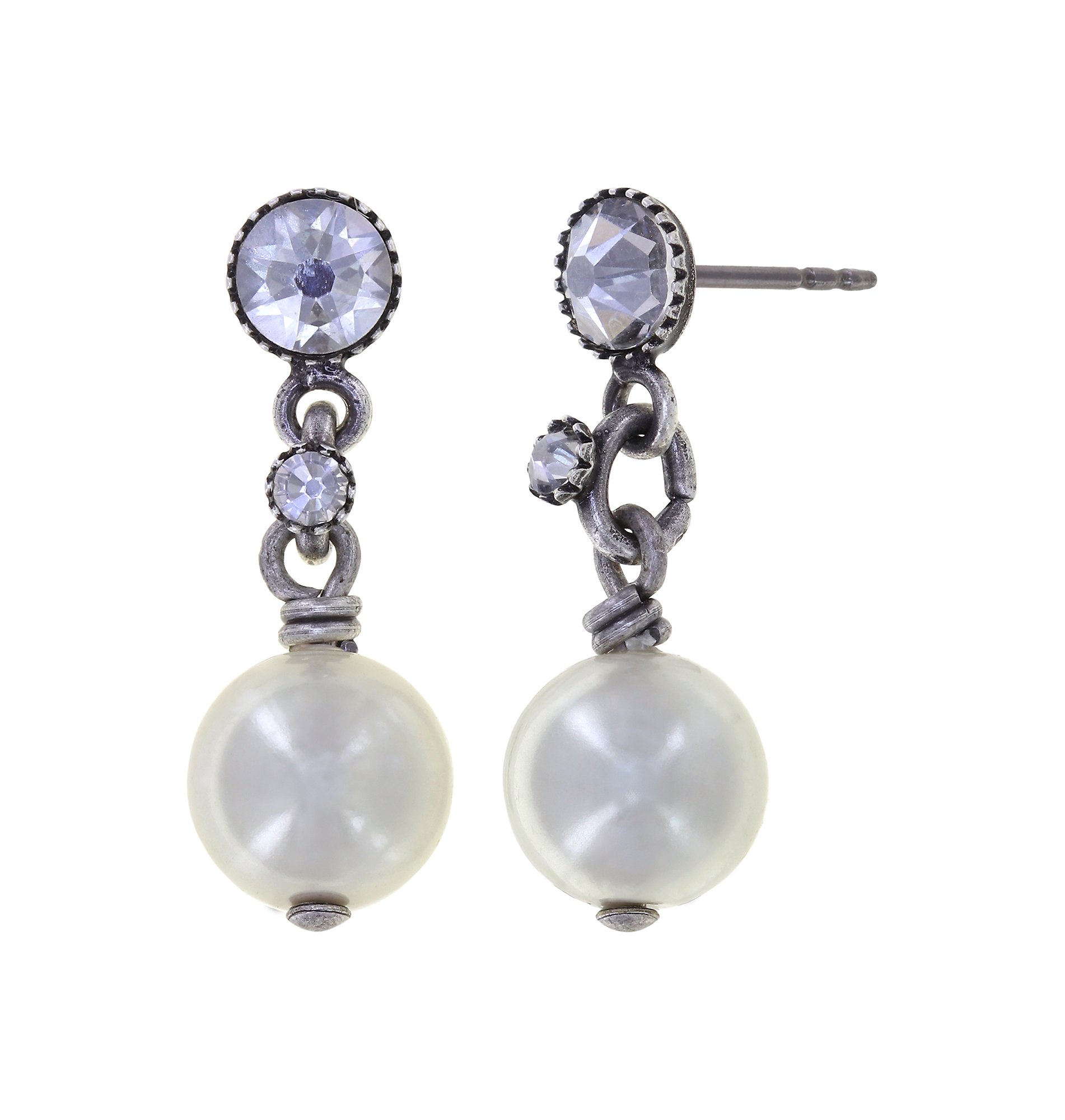 image for Earring Stud Dangling Metal Crash White  