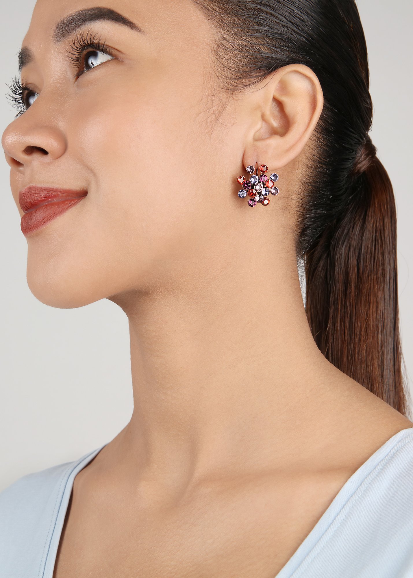 image pour Boucles d'oreilles Eurowire Magic Fireball Violet Rubis red/lila Classic Size (21mm Ø)