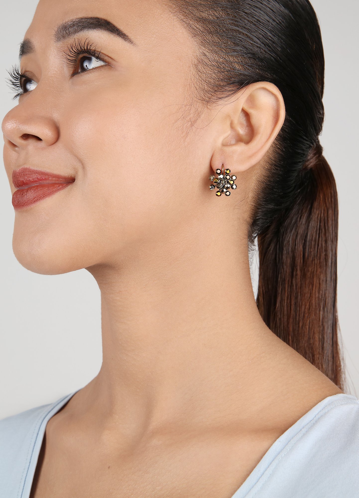 image for Earring eurowire Magic Fireball Antique Golds dark brown mini