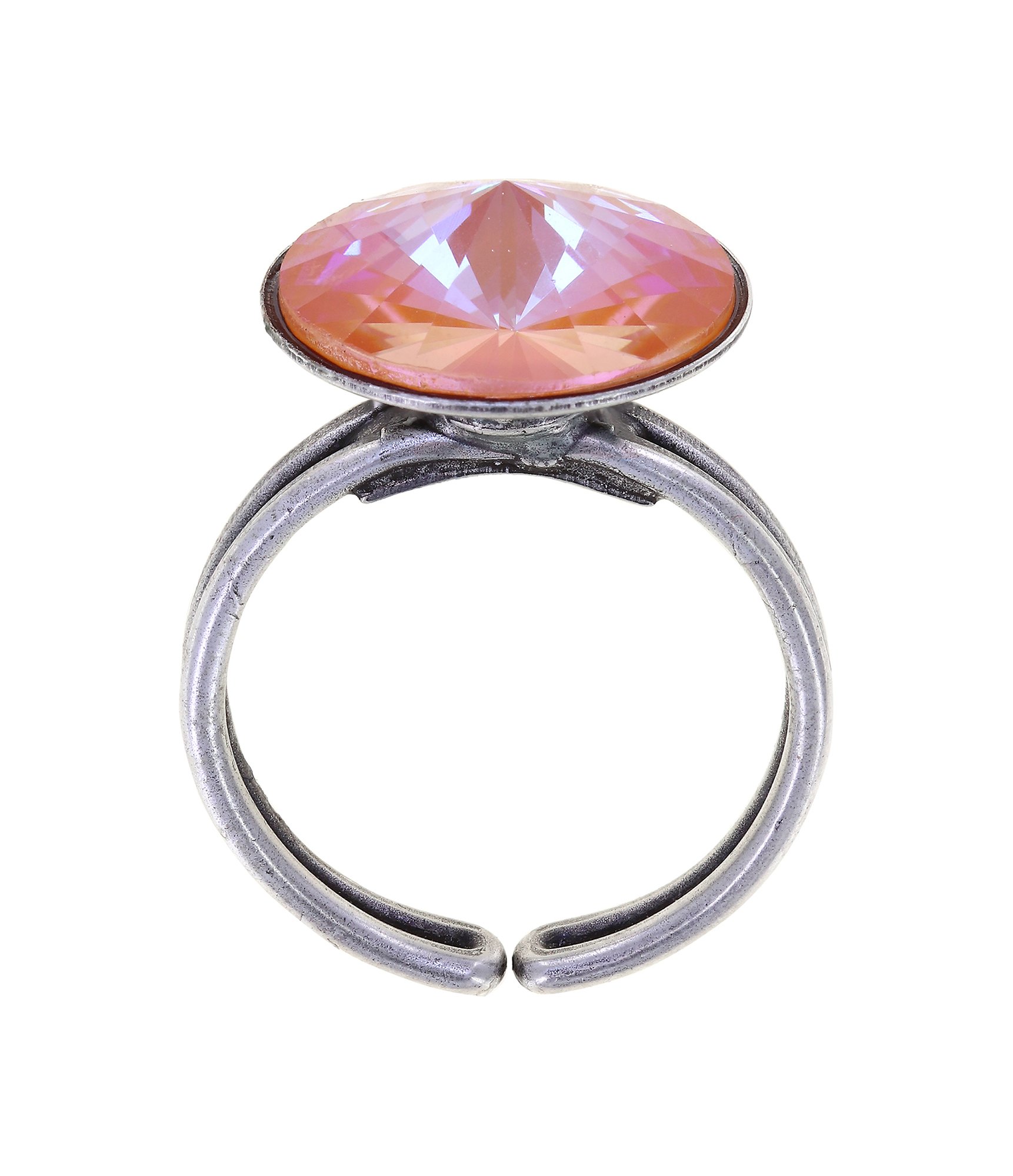 image pour Anneau Rivoli Orange crystal orange glow delite 14mm