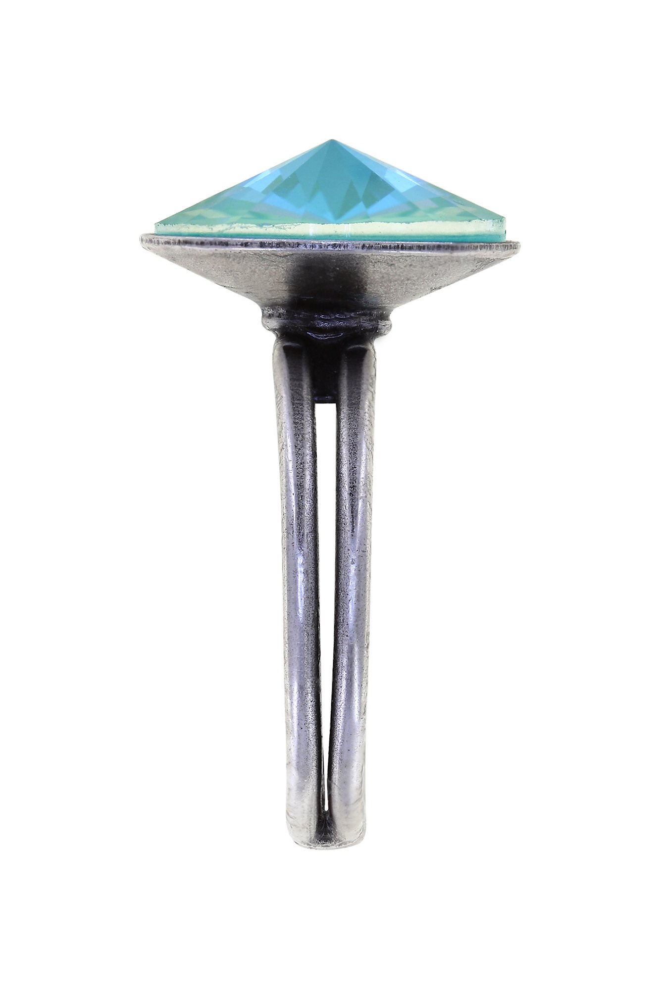 image pour Anneau Rivoli Bleu / Vert crystal laguna de lite 14mm