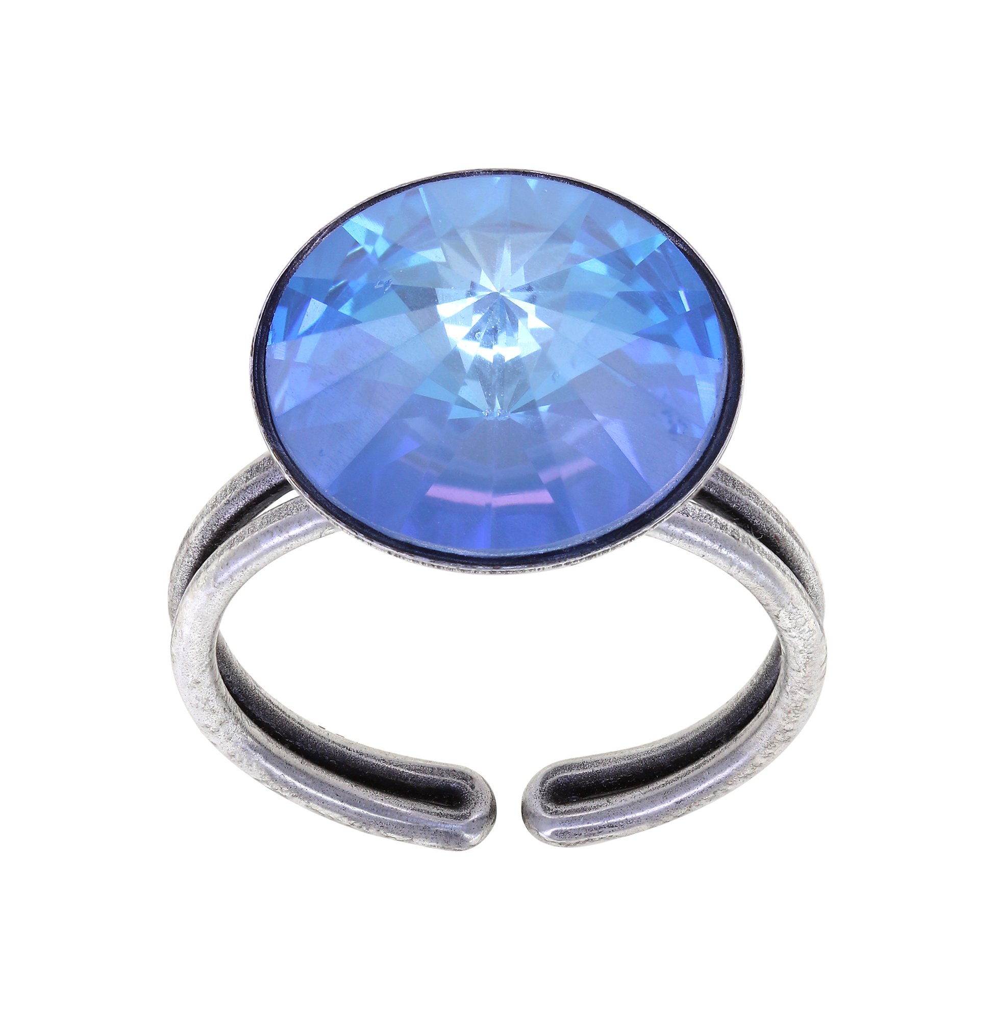 image for Ring Rivoli Blue crystal ocean de lite 14mm