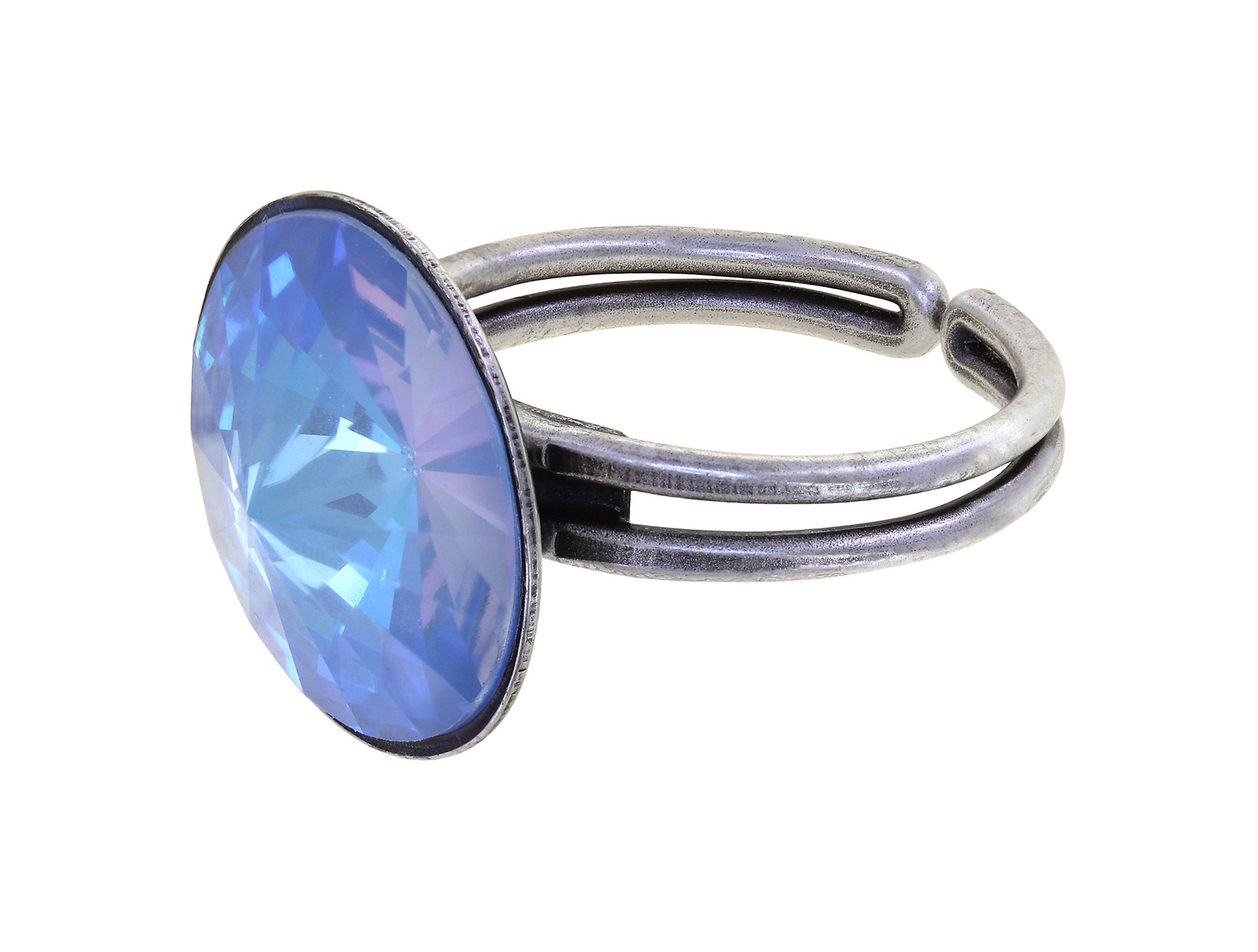 image for Ring Rivoli Blue crystal ocean de lite 14mm