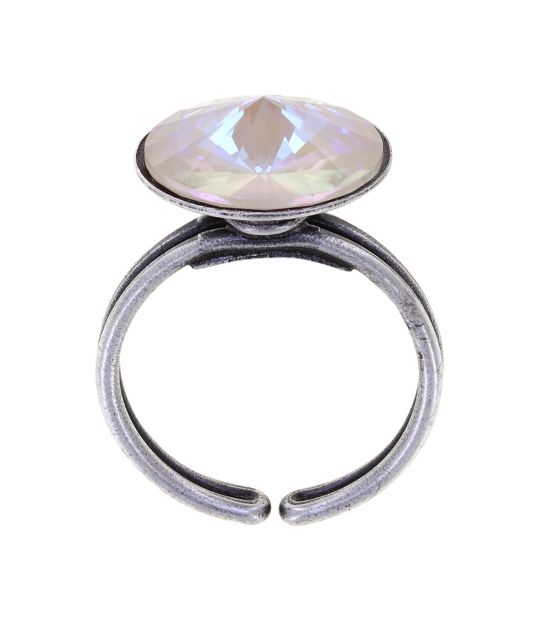 image pour Anneau Rivoli Beige / Lila crystal ivory cream delite 14mm