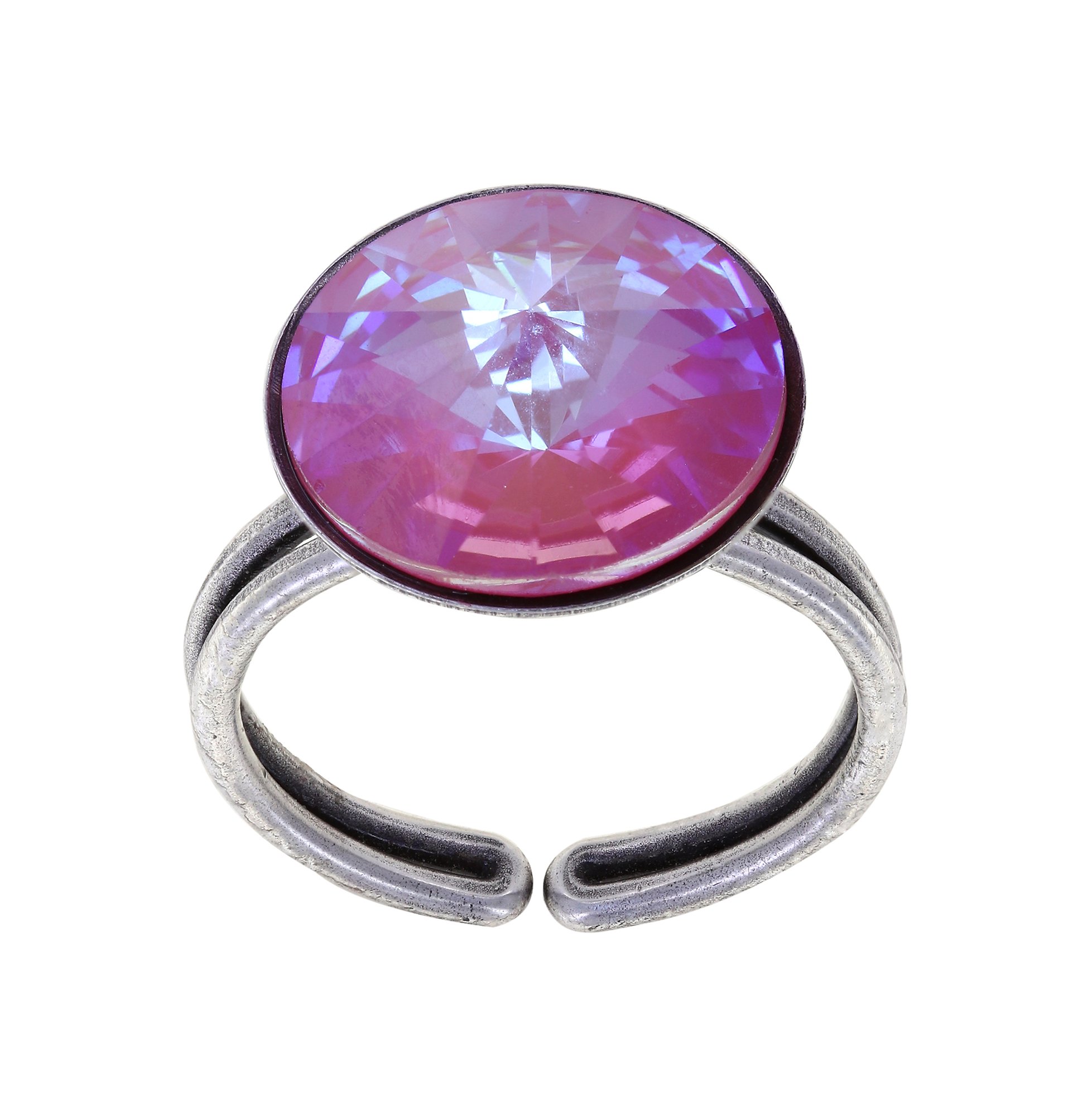 image for Ring Rivoli Pink crystal lotus pink delite 14mm