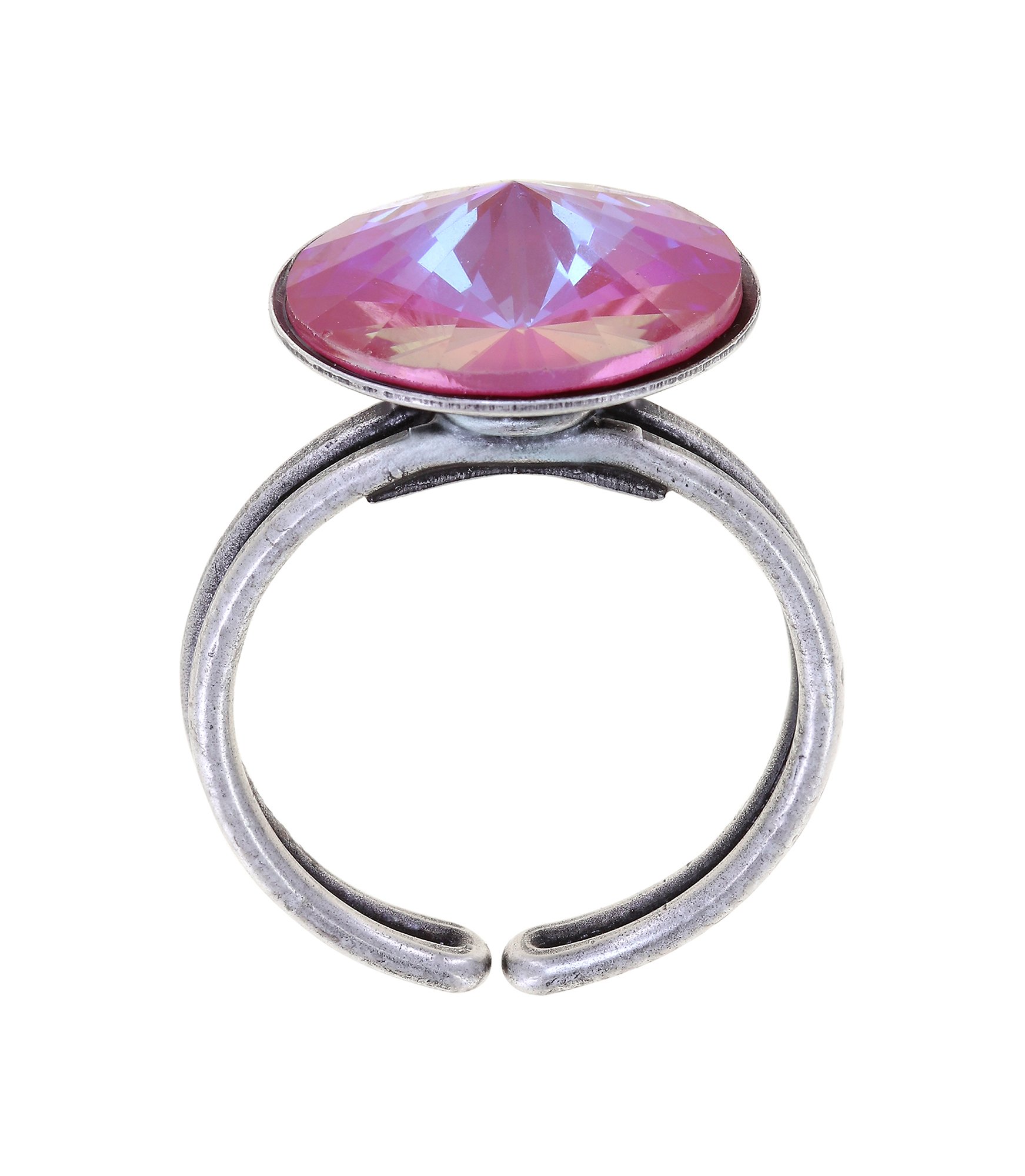 image pour Anneau Rivoli Rose crystal lotus pink delite 14mm