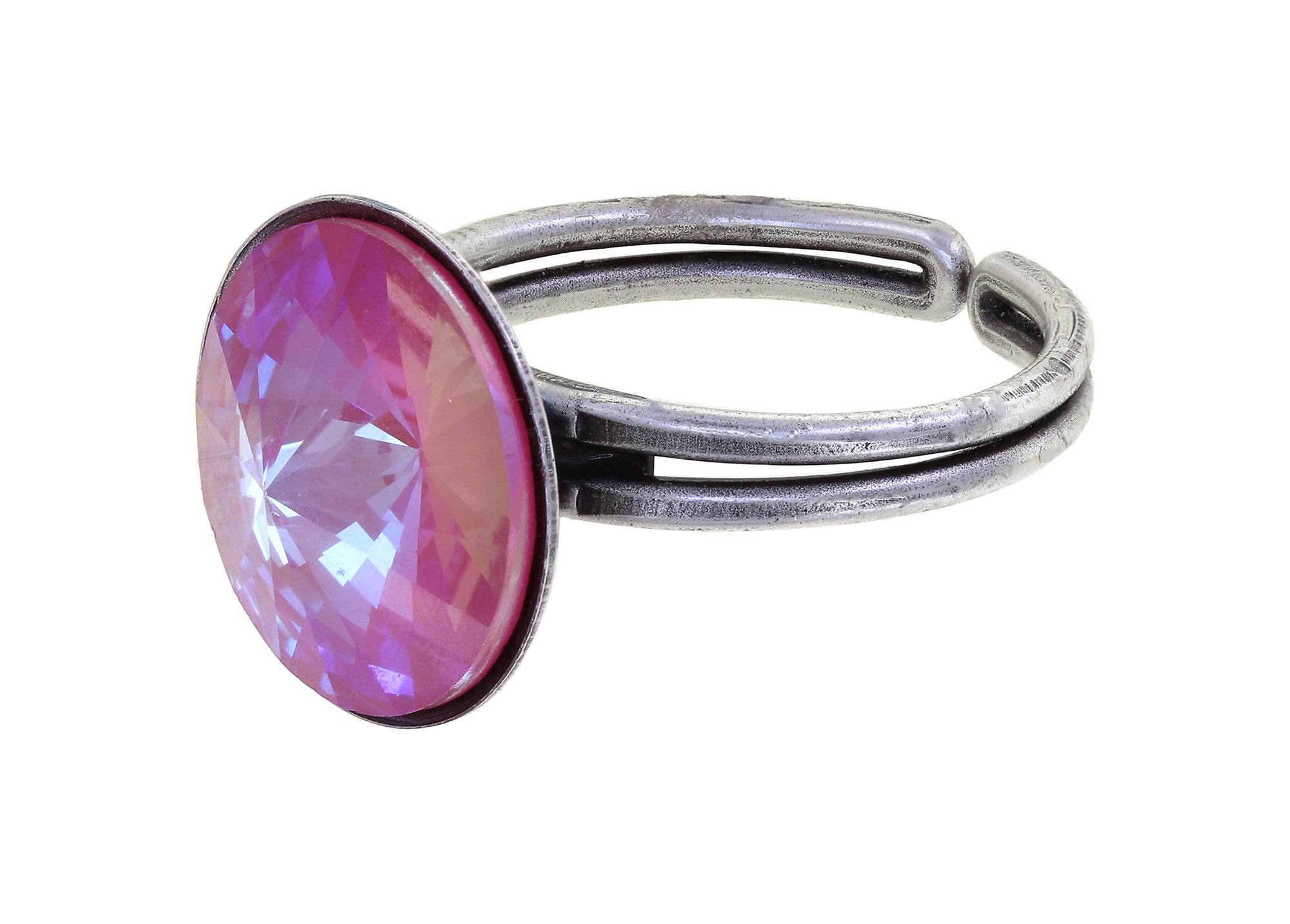 image for Ring Rivoli Pink crystal lotus pink delite 14mm