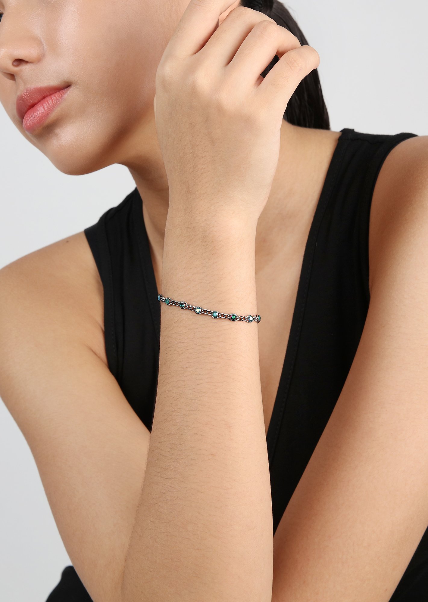 Bild für Armband Magic Fireball Smaragd In Flammen Blau / grün mini