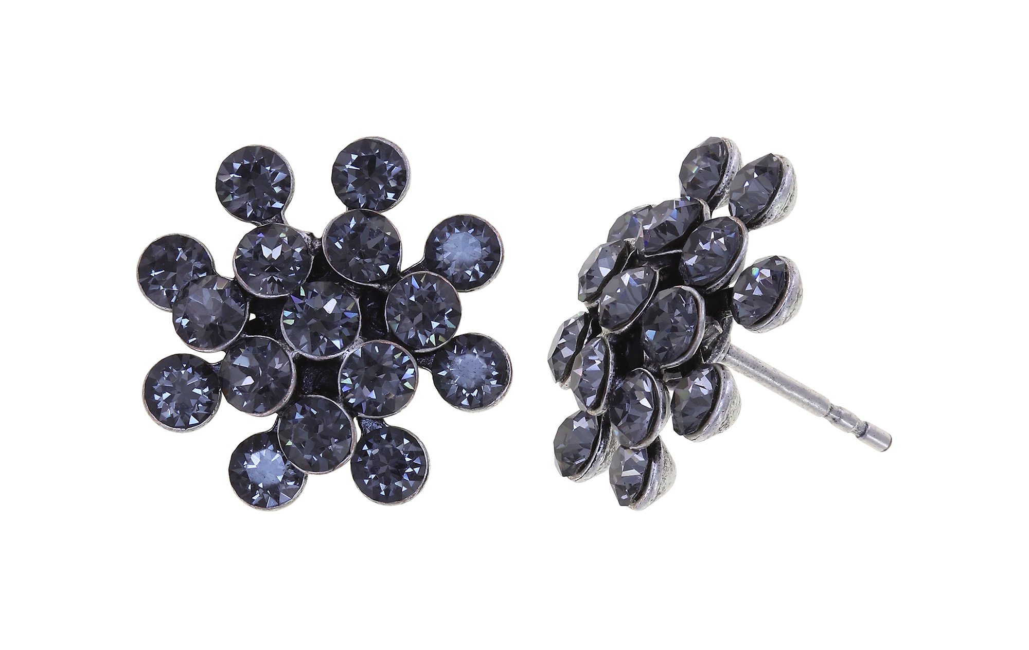 image for Earring Stud Magic Fireball Grey crystal night fall mini