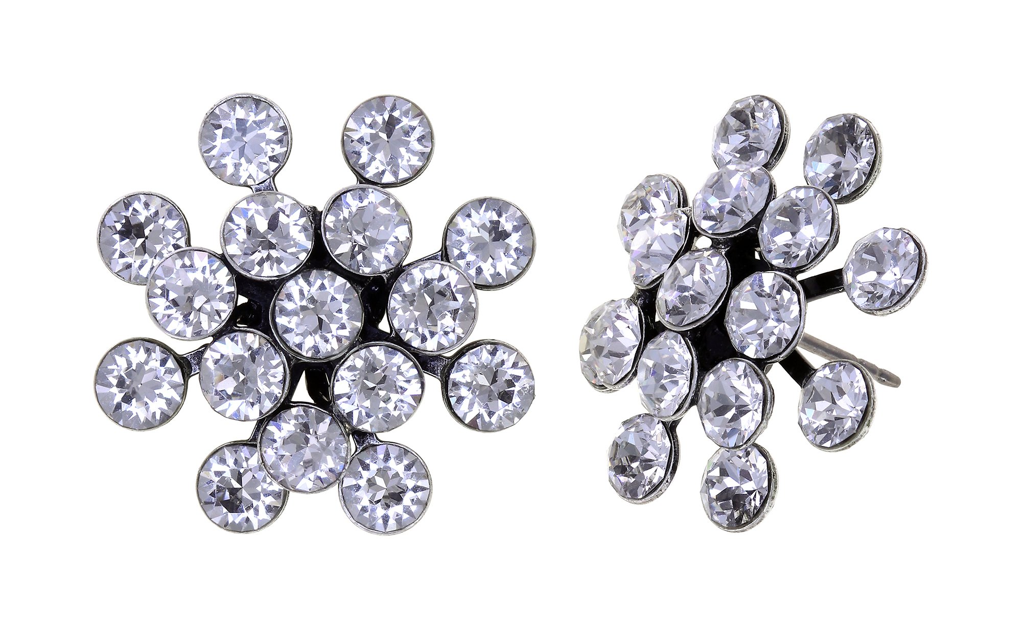 image for Earring Stud Magic Fireball White crystal Classic Size (21mm Ø)