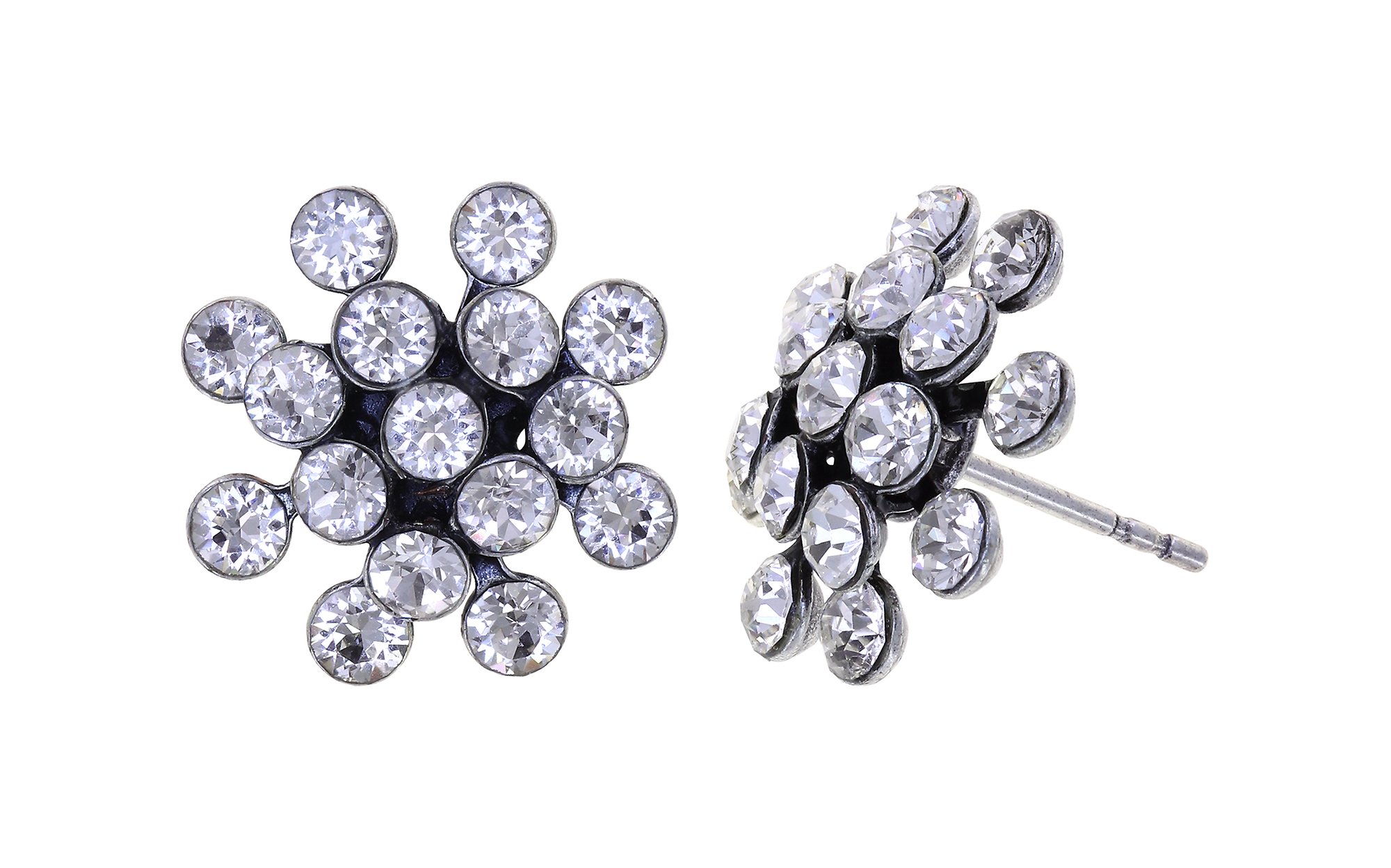 image for Earring Stud Magic Fireball White crystal mini