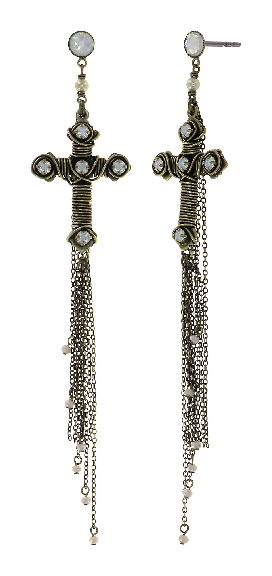 image pour Clou d'oreille pendant Metal Crash Blanc  