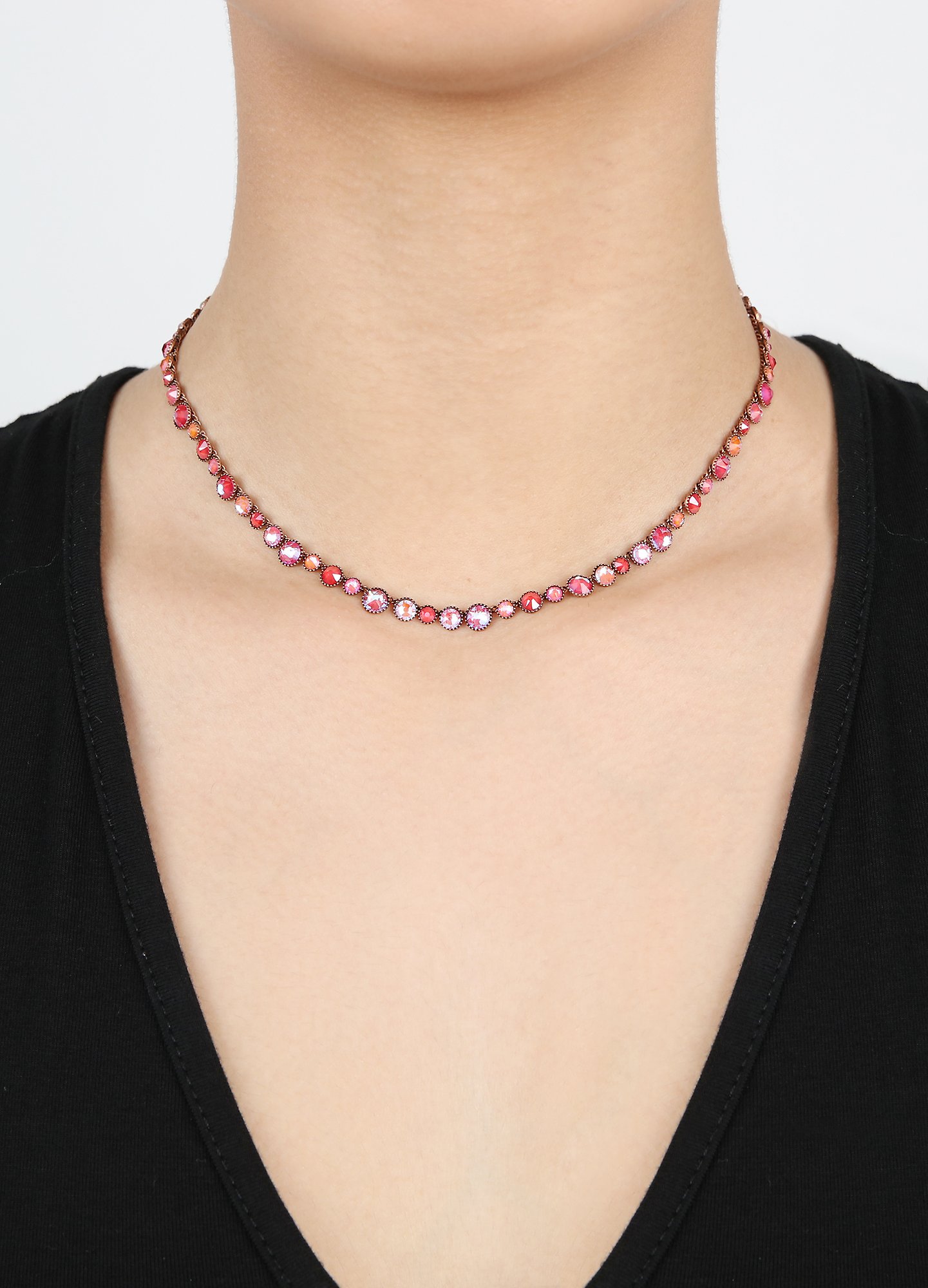 image for Necklace Water Cascade Watermelon coralline 