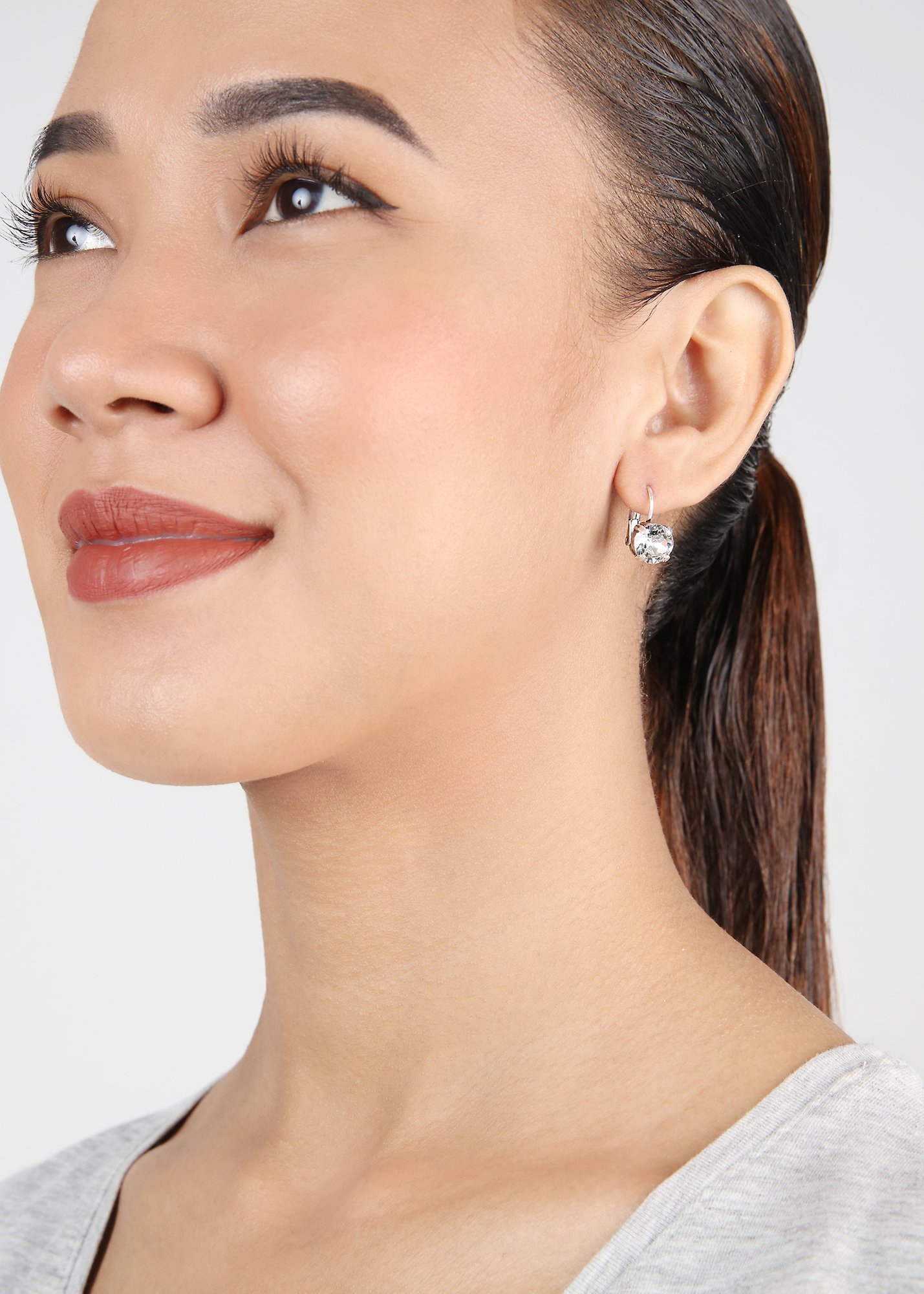 image for Earring Eurowire Black Jack White crystal SS 39