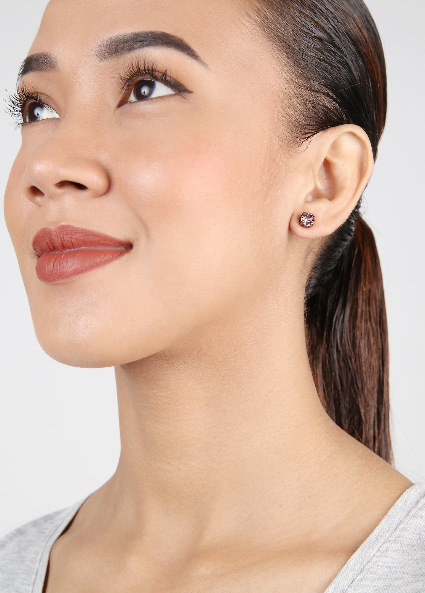 image for Earring Stud Black Jack Lila light amethyst SS 29