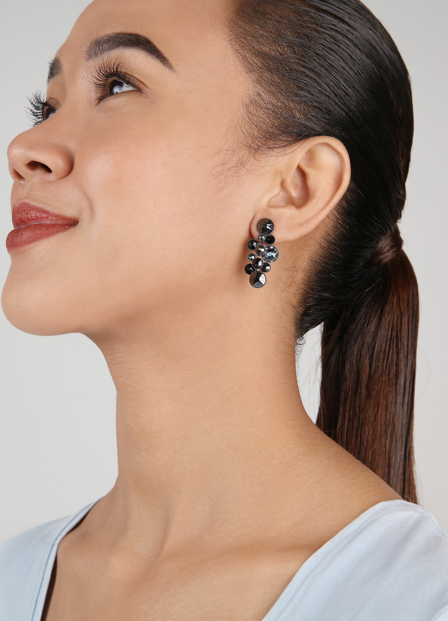 image pour Clou d'oreille pendant Water Cascade Nuit La Plus Sombre Black 