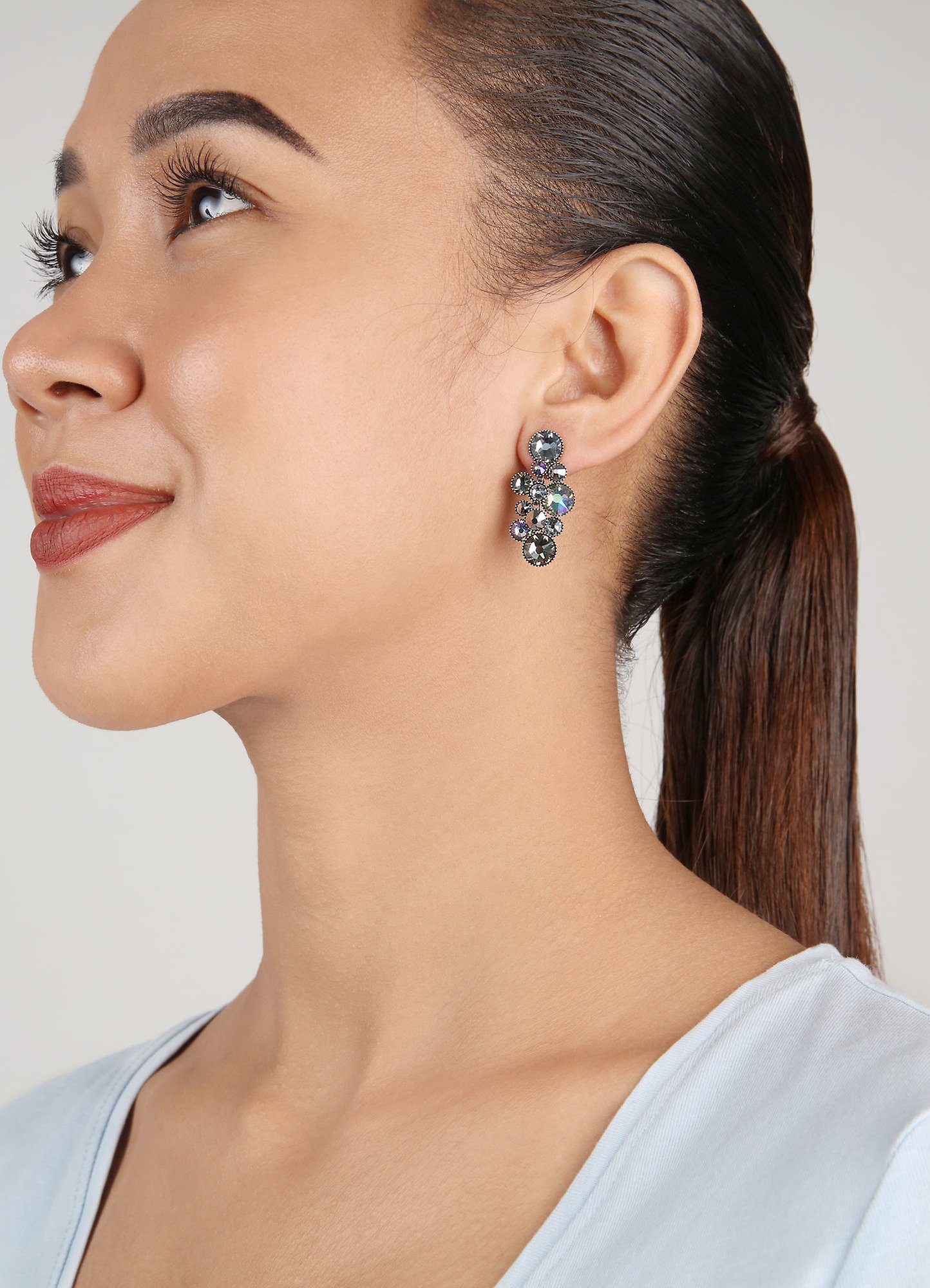 image pour Clou d'oreille pendant Water Cascade Gris Paradisiaque grey 