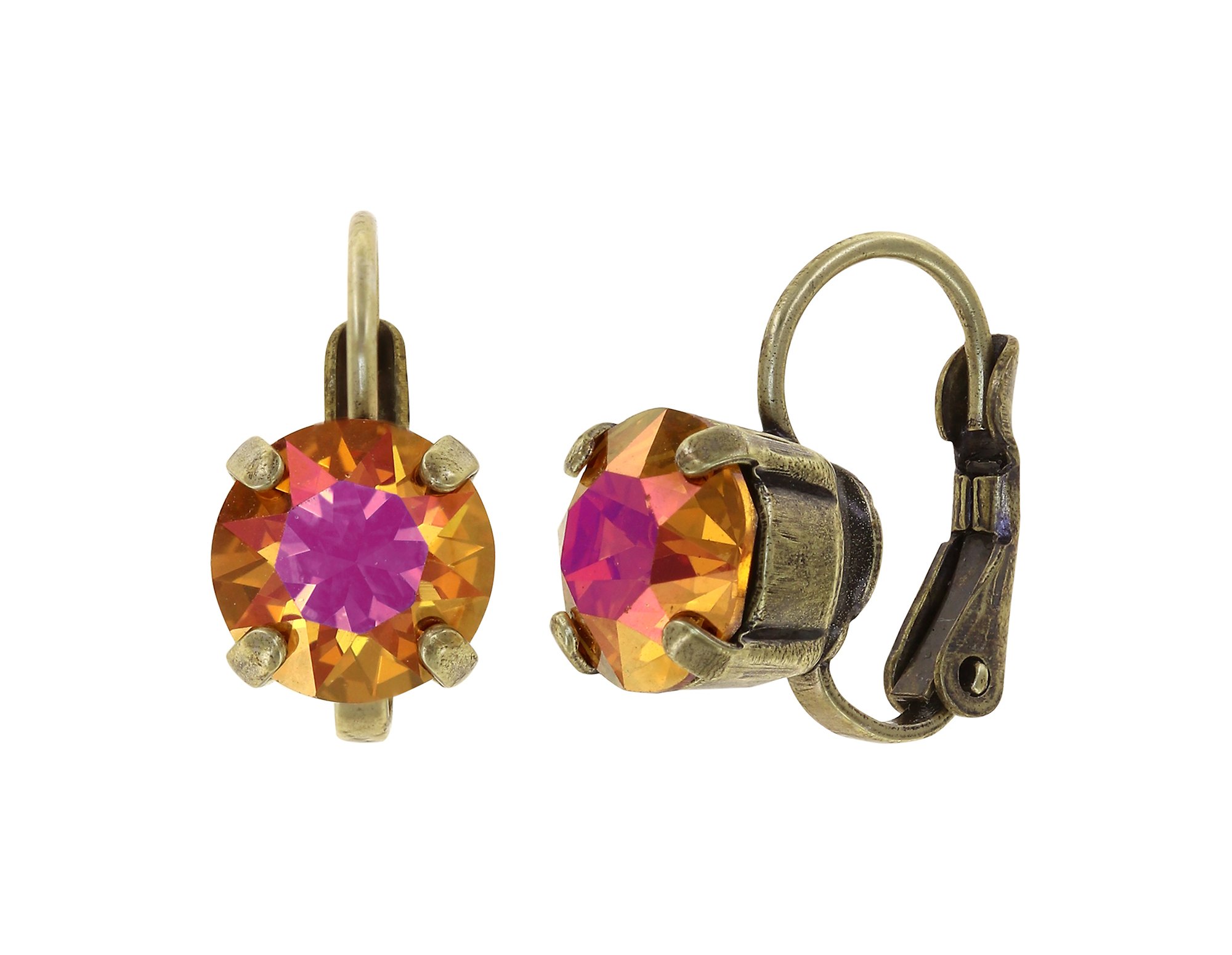 image pour Boucles d'oreilles Eurowire Black Jack Marron crystal astral pink SS 39