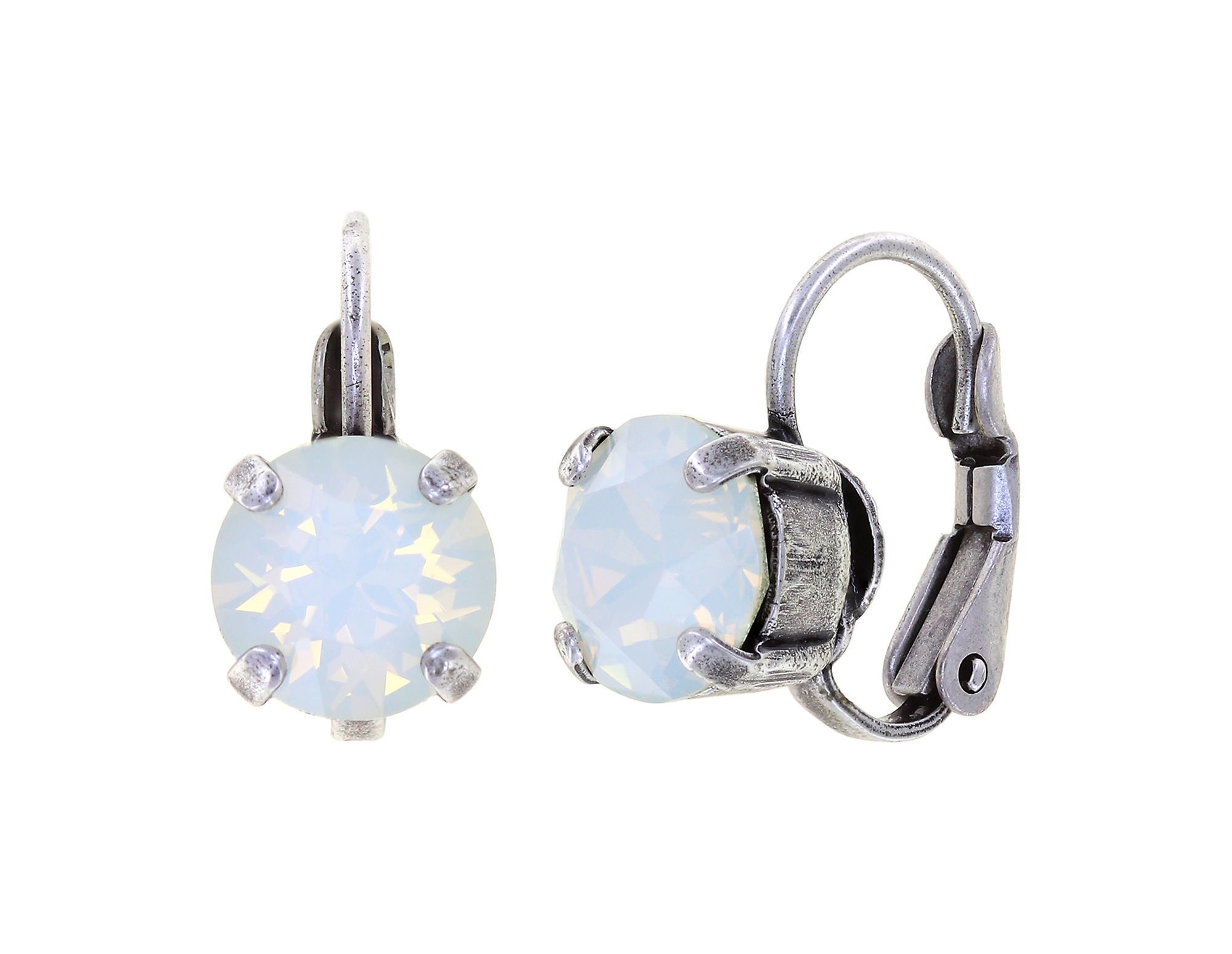 image pour Boucles d'oreilles Eurowire Black Jack Blanc white opal SS 39