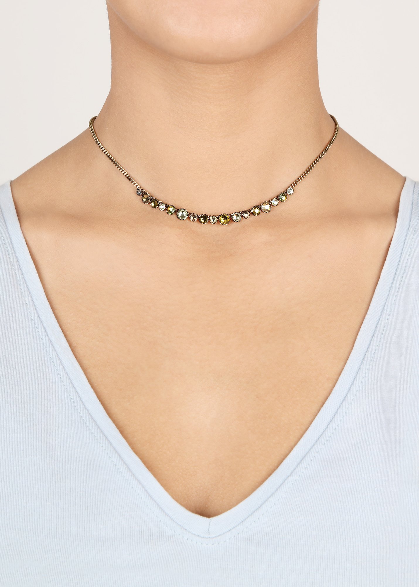 image for Necklace Water Cascade Olive Herbs Green 