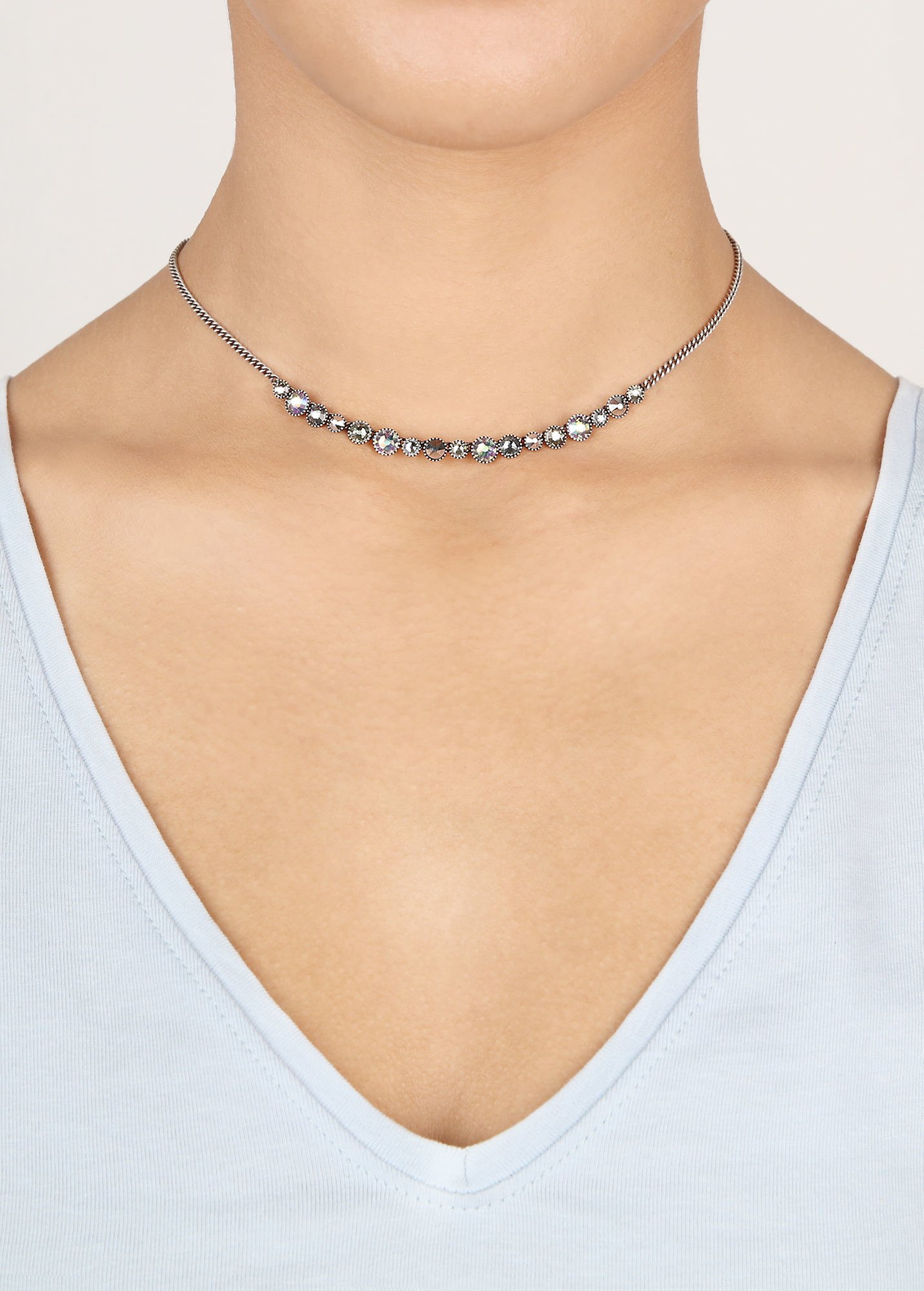 image for Necklace Water Cascade Paradise Grey grey 