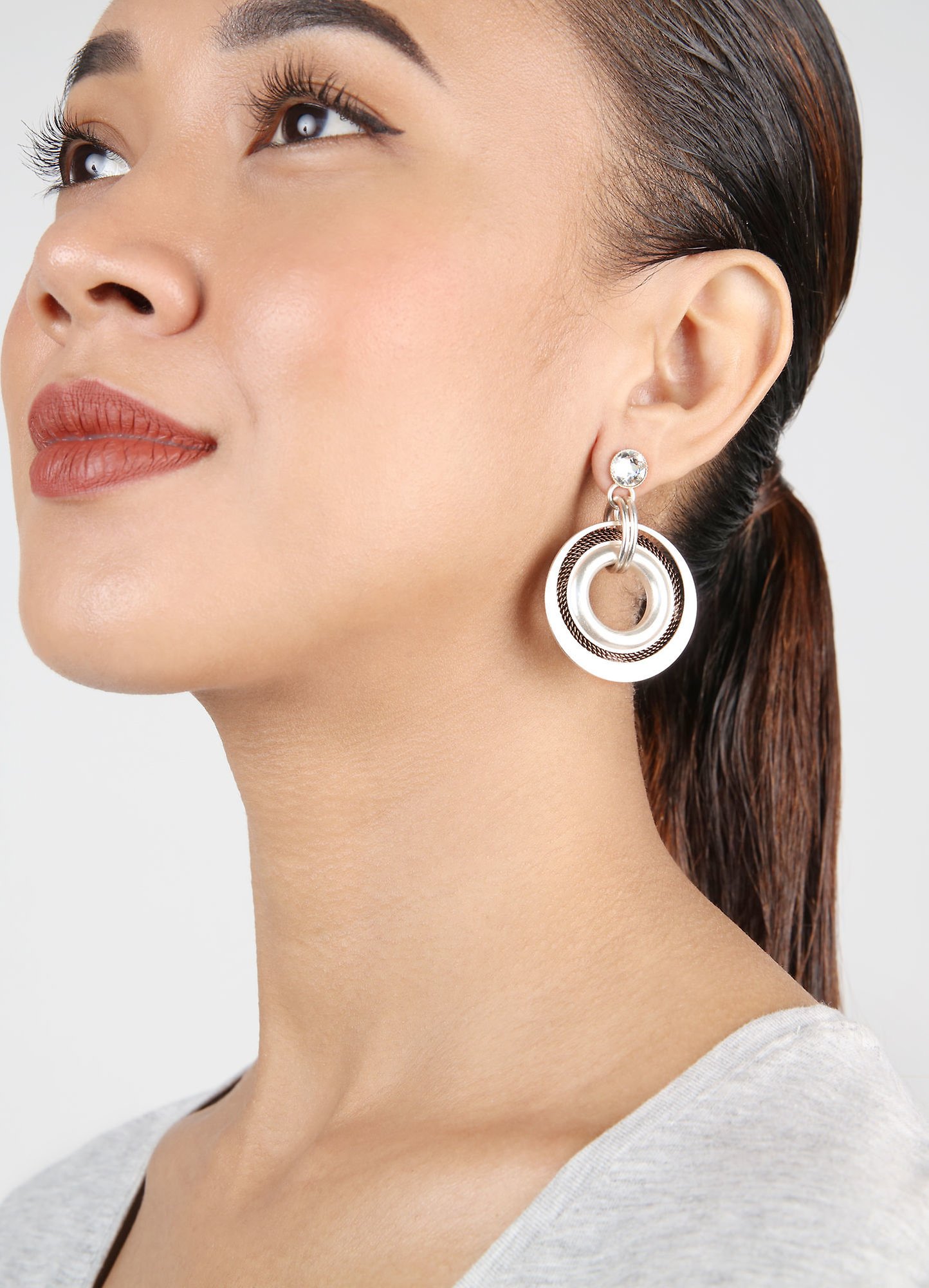 image pour Clou d'oreille pendant Rings in Concert Argent Cuivré silver/copper 