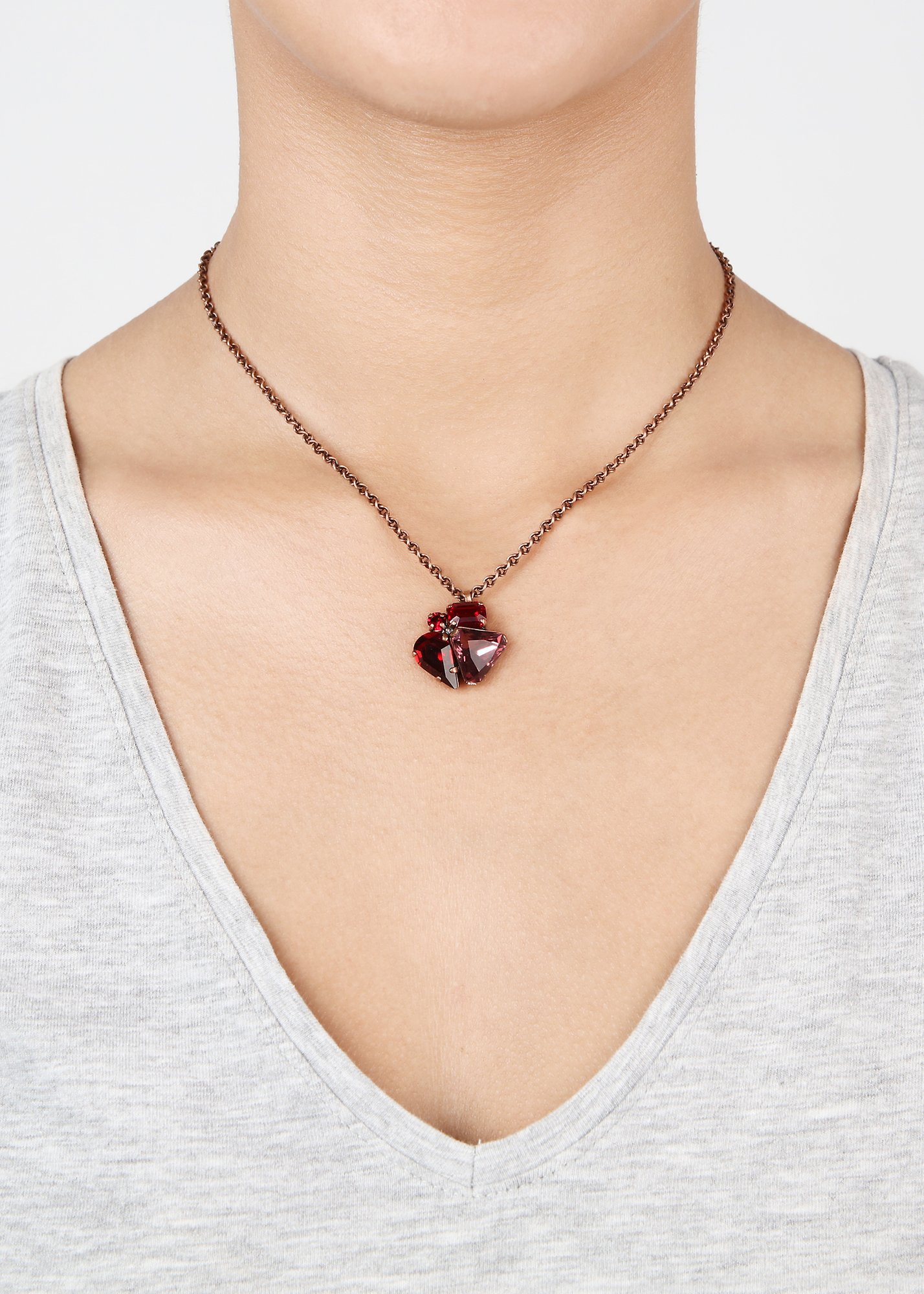 image for Necklace Pendant Gems Riot Passion Red red 