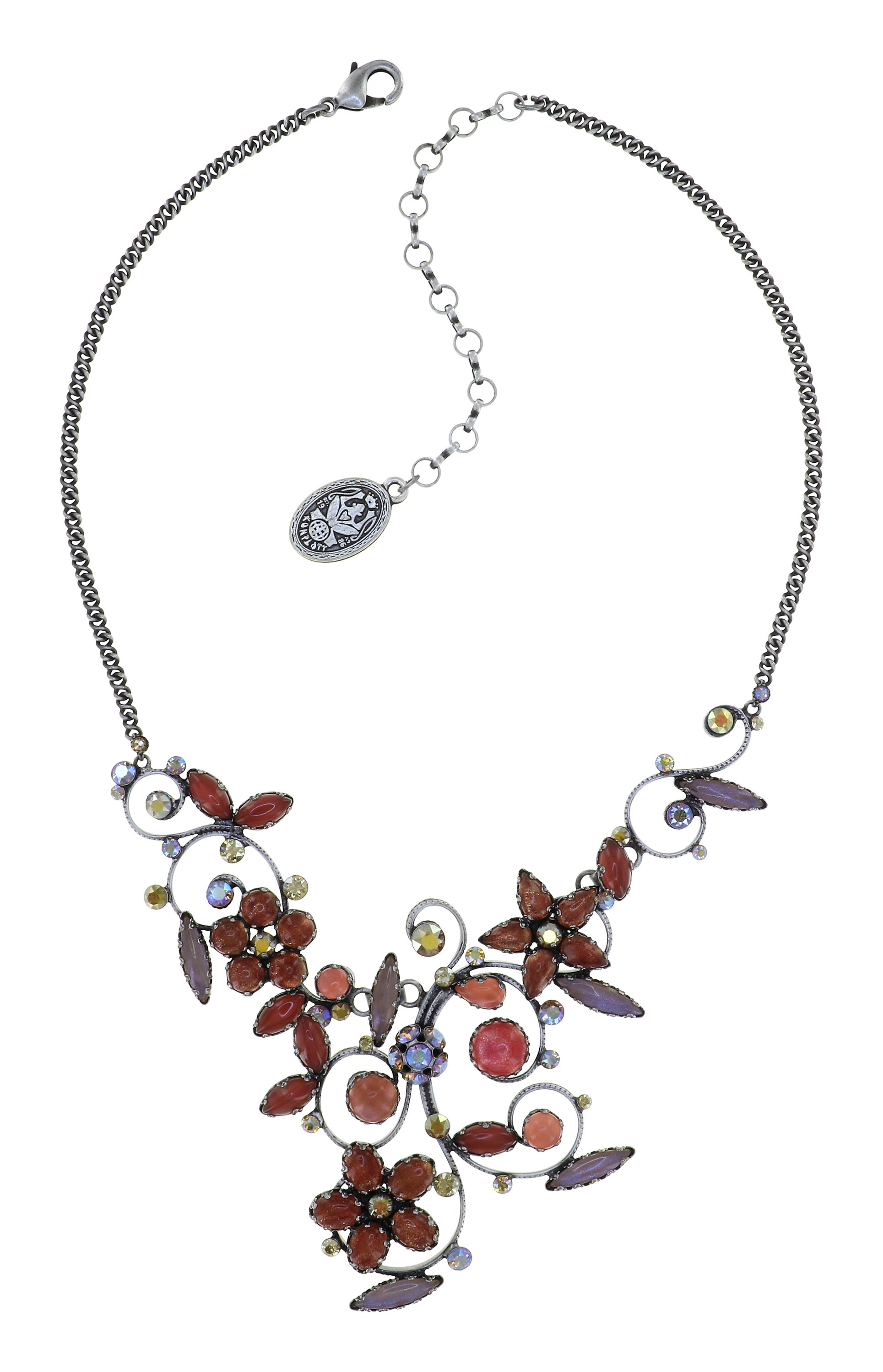 image for Necklace Twisted Flower Brown  