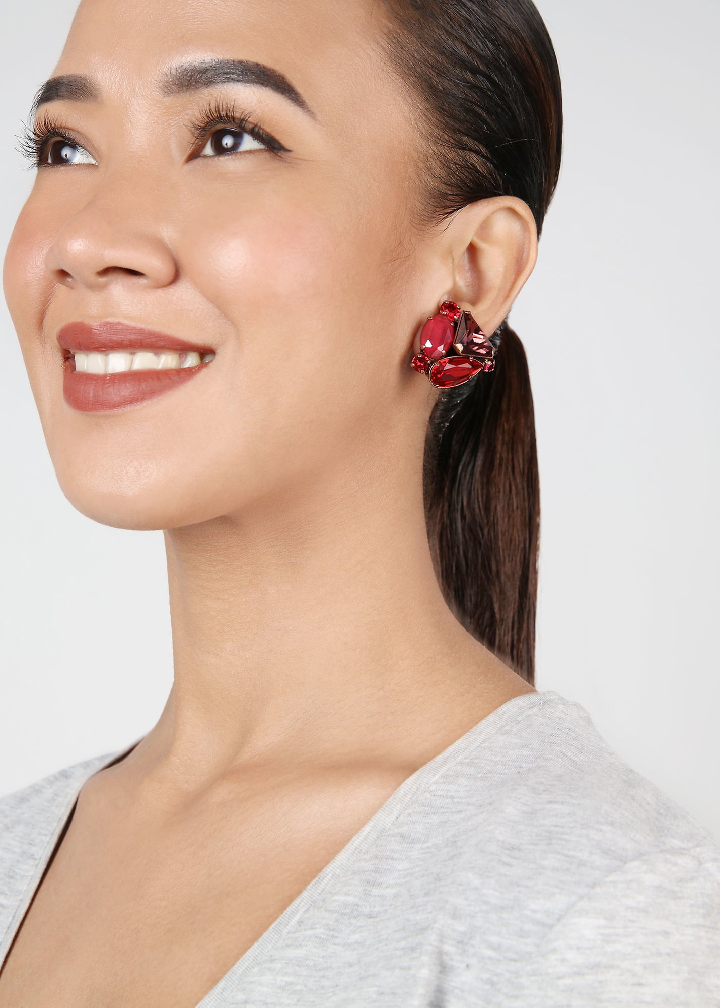image pour Boucles d'oreilles Clip Gems Riot Rouge Passion red 