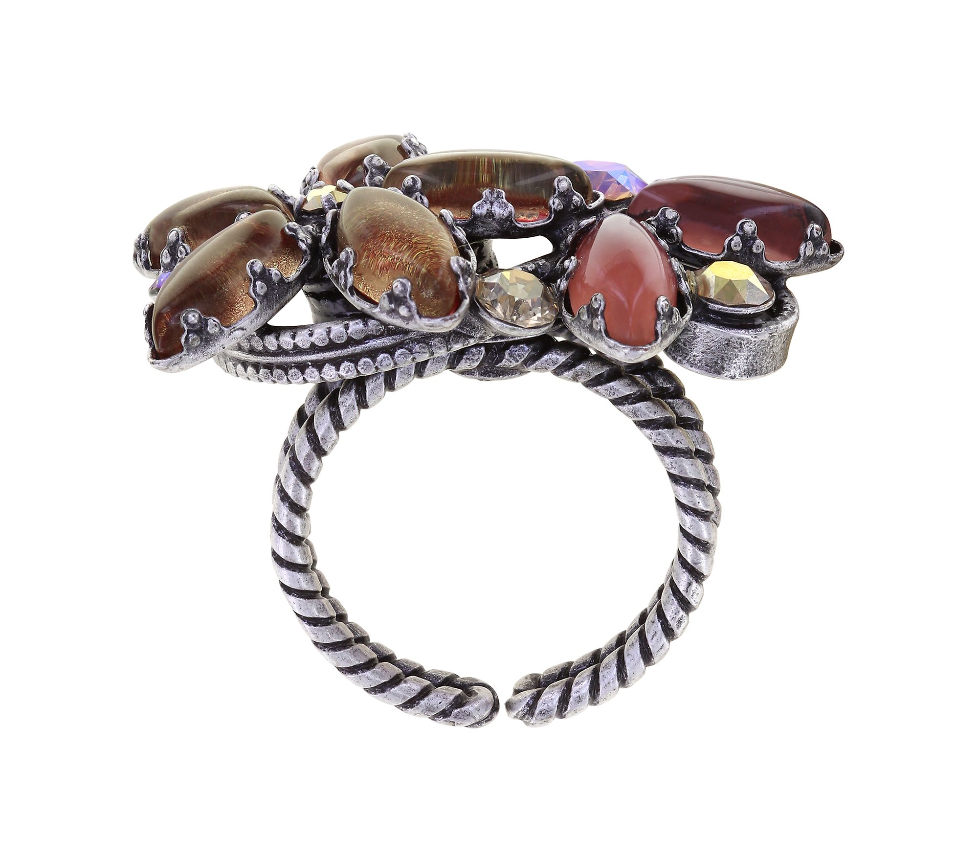 image for Ring Twisted Flower Brown  