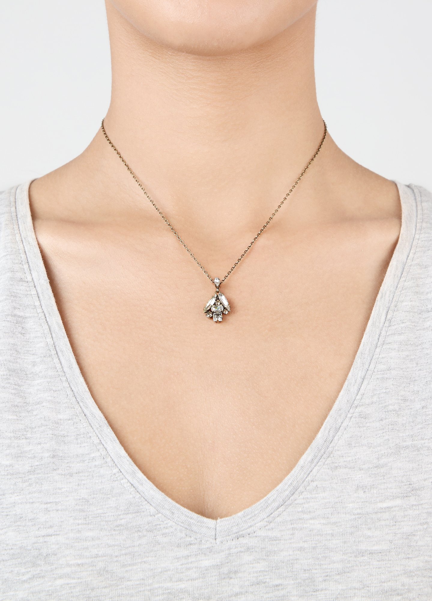 image for Necklace pendant Abegail Liquid Whites white 